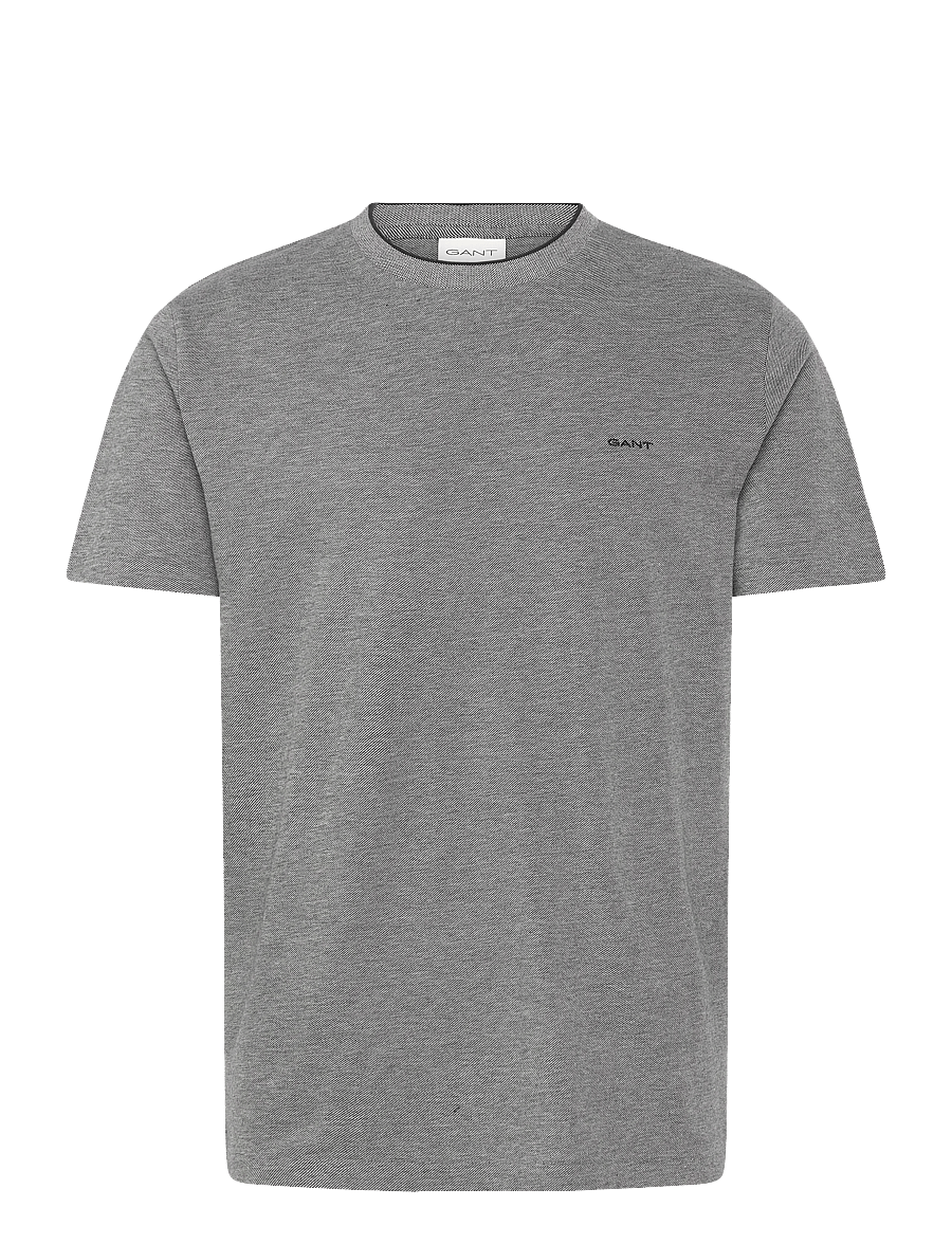 Gant - 2 TONE PIQUE SS TSHIRT - kurzärmelige t-shirts - black - 1