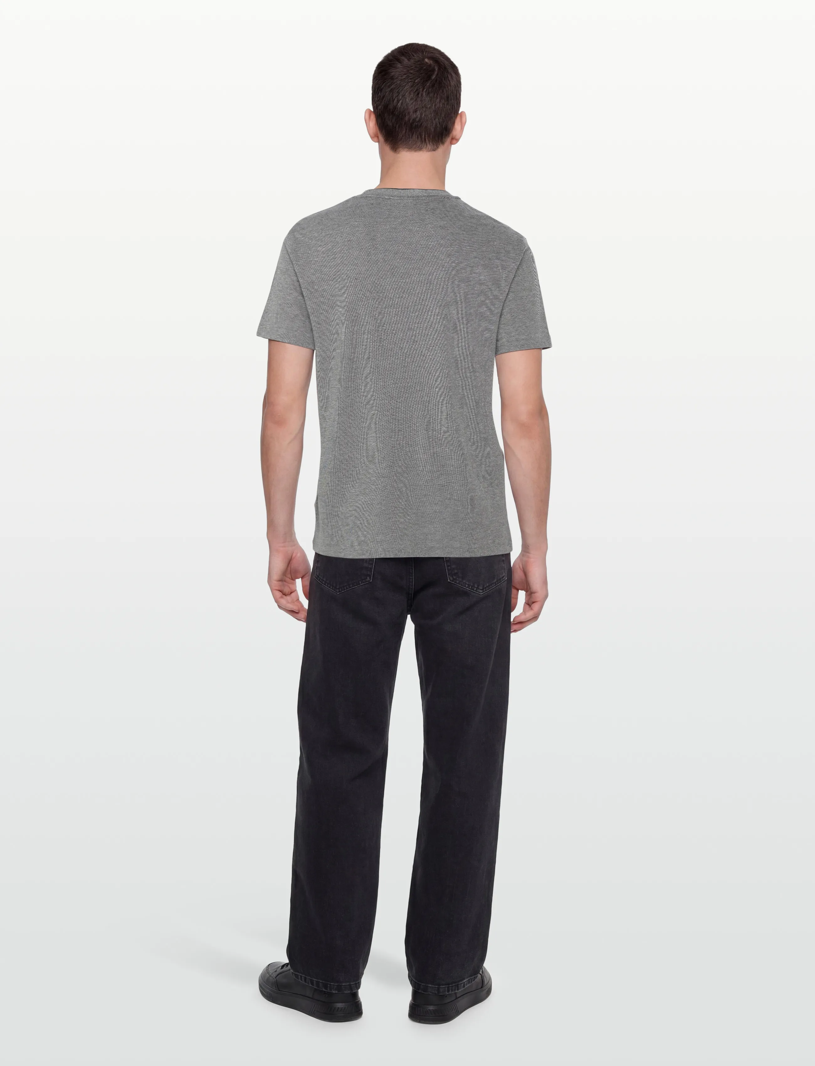 Gant - 2 TONE PIQUE SS TSHIRT - lühikeste varrukatega t-särgid - black - 4