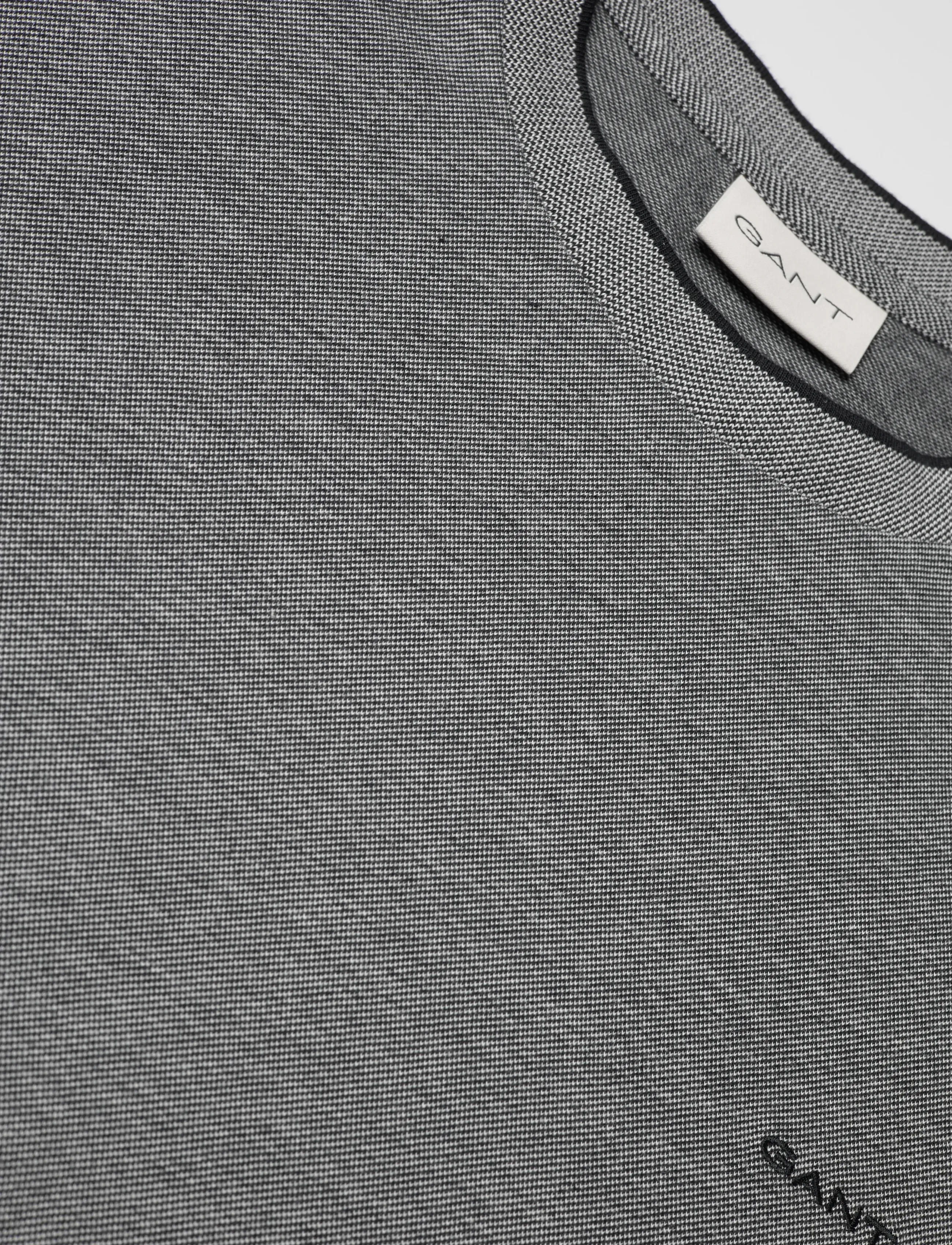 Gant - 2 TONE PIQUE SS TSHIRT - lühikeste varrukatega t-särgid - black - 5