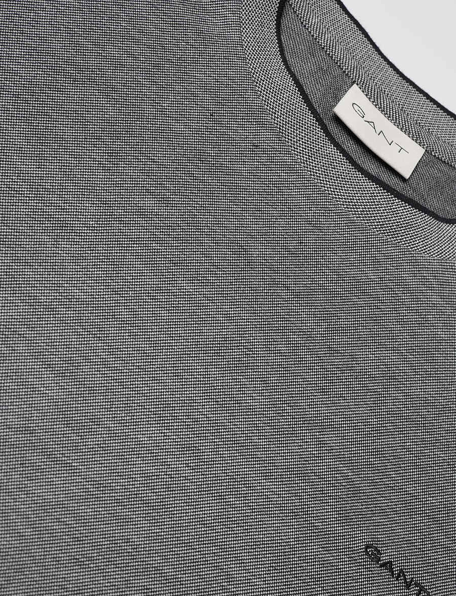 Gant - 2 TONE PIQUE SS TSHIRT - kurzärmelige t-shirts - black - 5