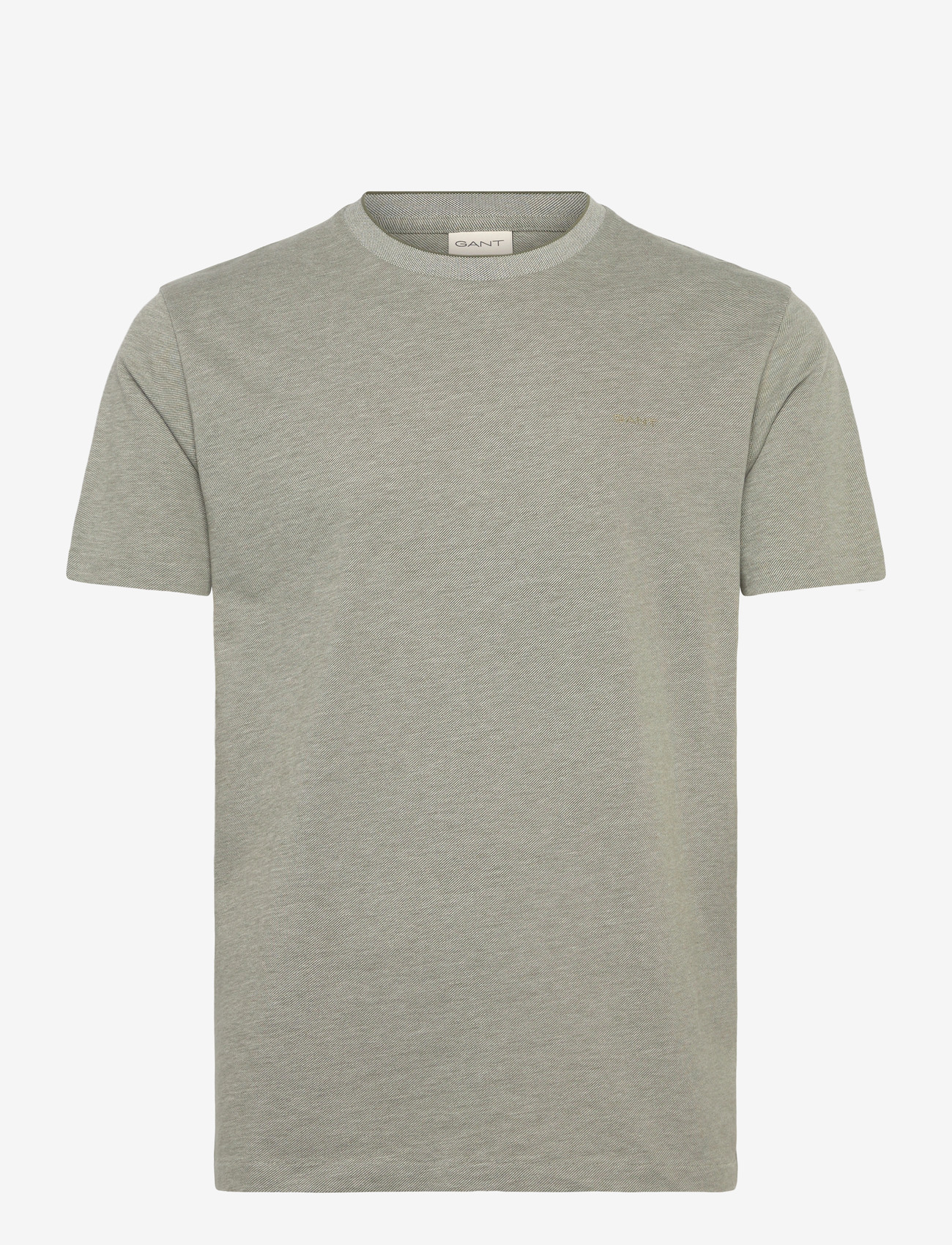 Gant - 2 TONE PIQUE SS TSHIRT - kortærmede t-shirts - dry herb green - 1