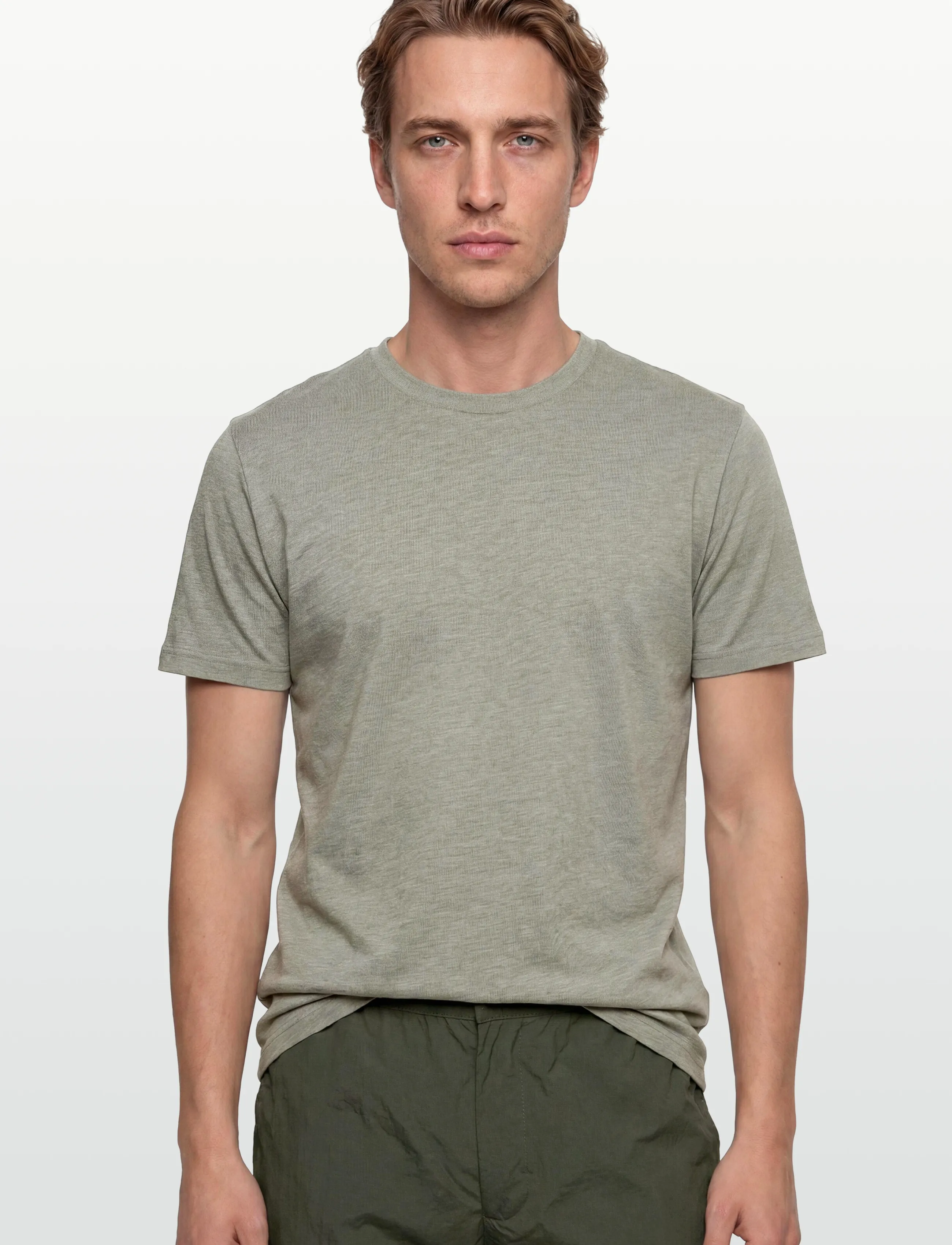 Gant - 2 TONE PIQUE SS TSHIRT - kortærmede t-shirts - dry herb green - 3