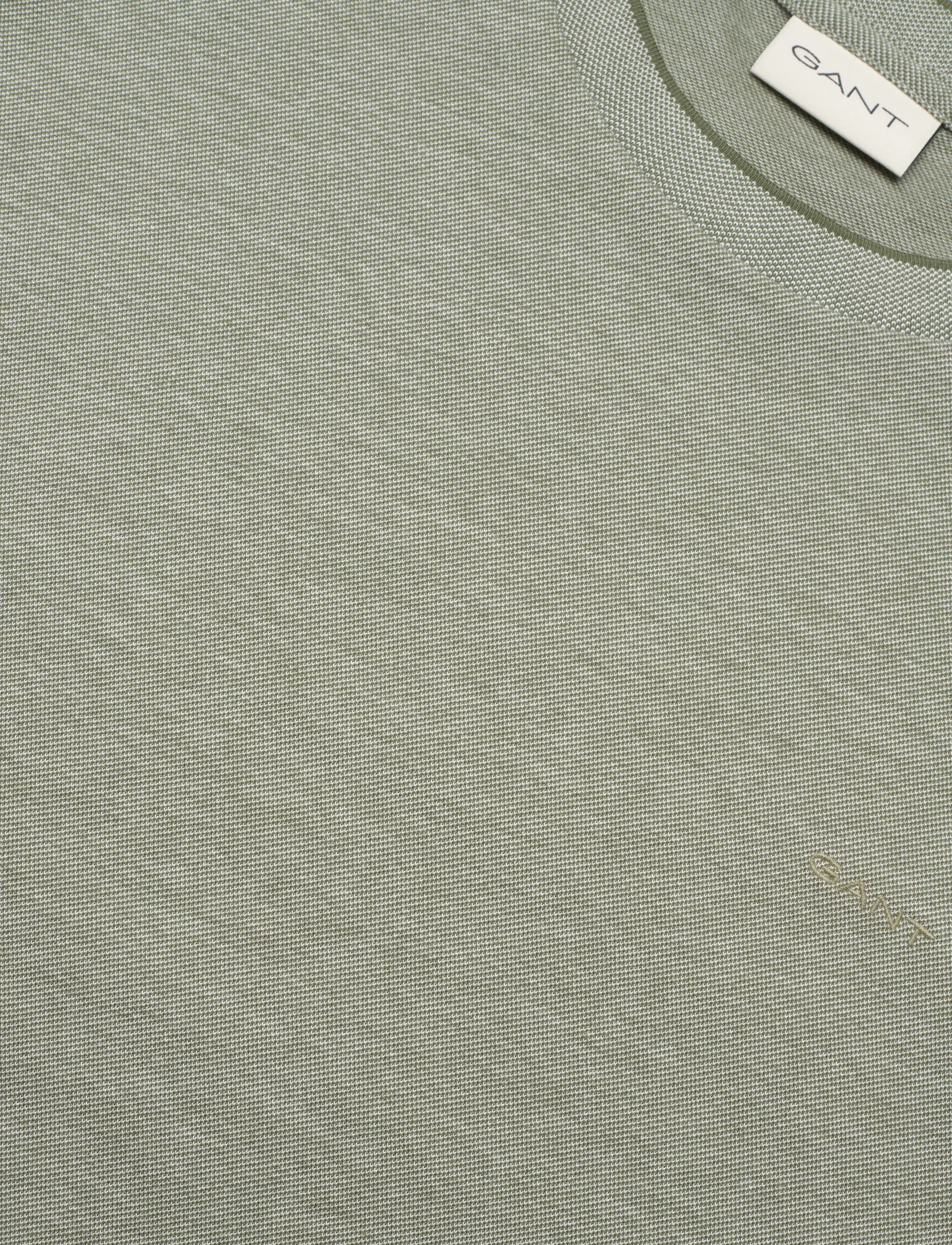 Gant - 2 TONE PIQUE SS TSHIRT - kortærmede t-shirts - dry herb green - 5