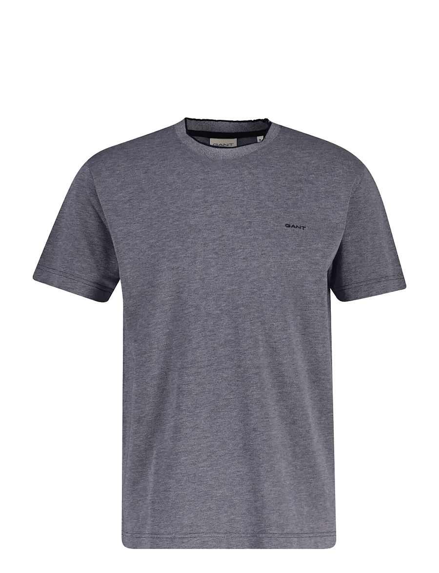 Gant - 2 TONE PIQUE SS TSHIRT - kurzärmelige t-shirts - evening blue - 0
