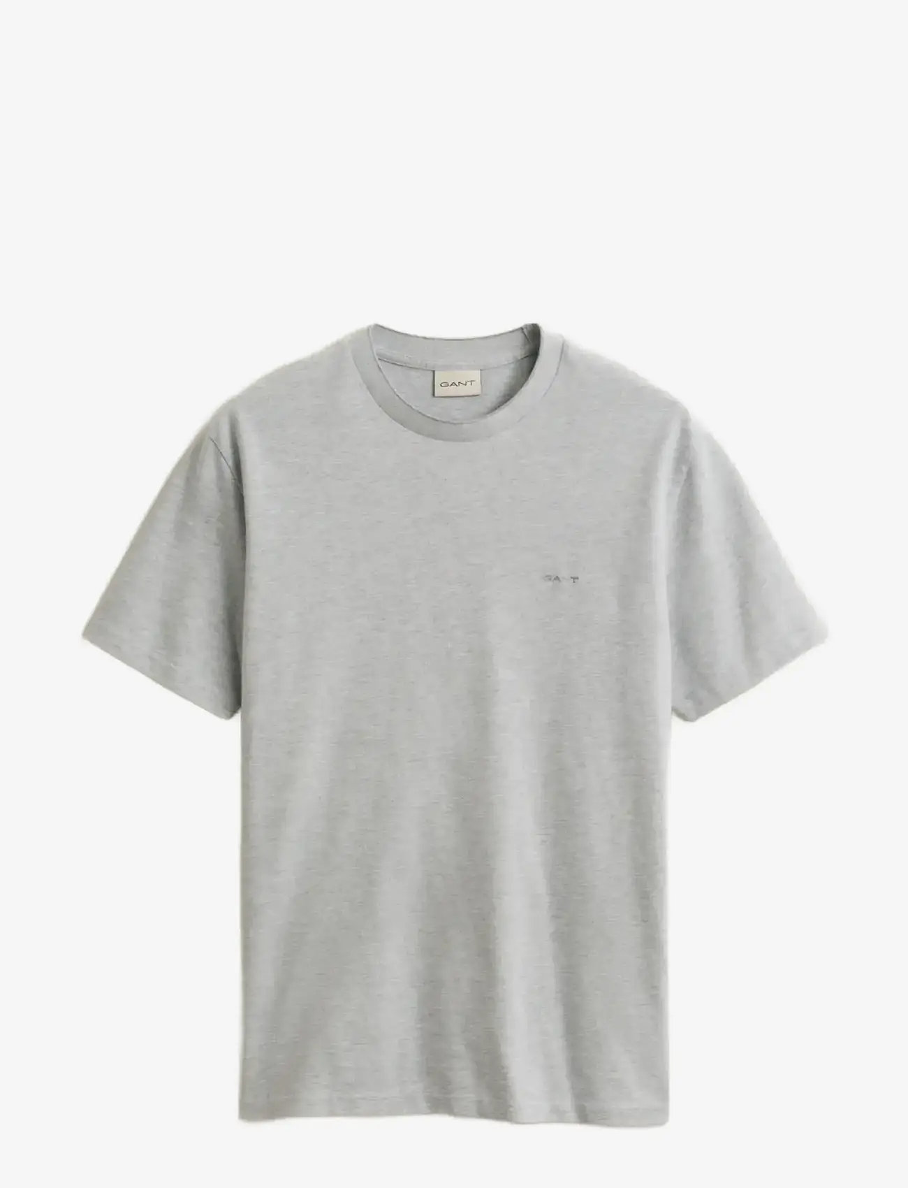 Gant - 2 TONE PIQUE SS TSHIRT - kortærmede t-shirts - grey melange - 1