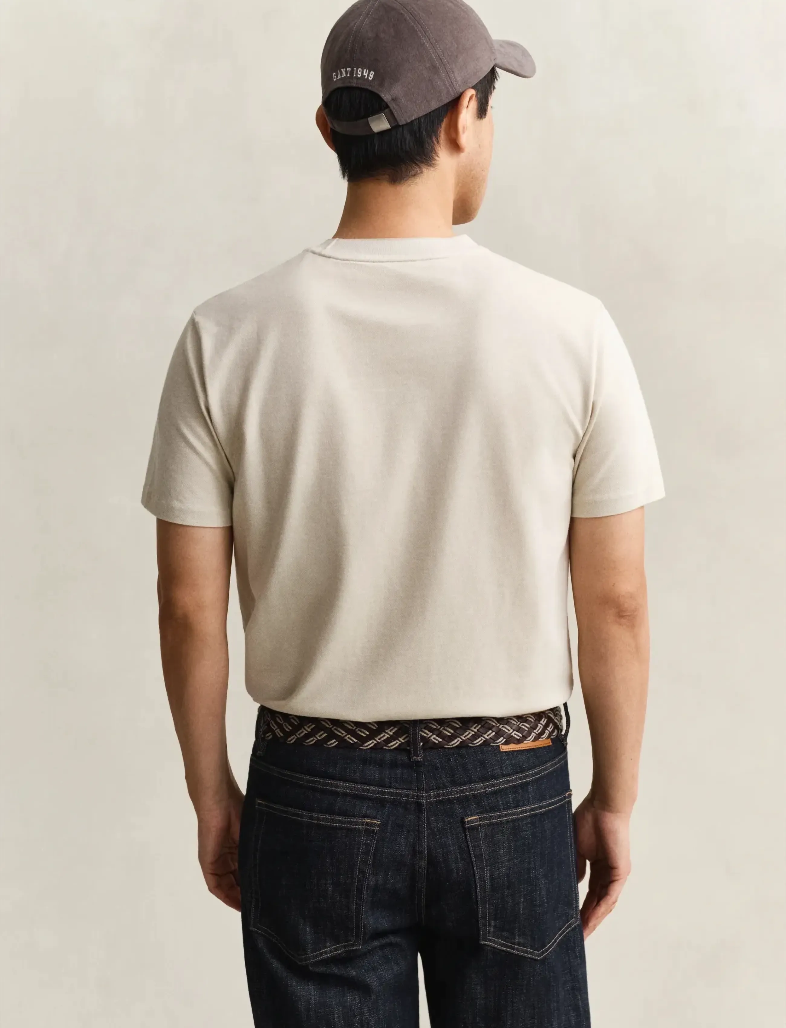 Gant - 2 TONE PIQUE SS TSHIRT - lühikeste varrukatega t-särgid - oat beige - 2
