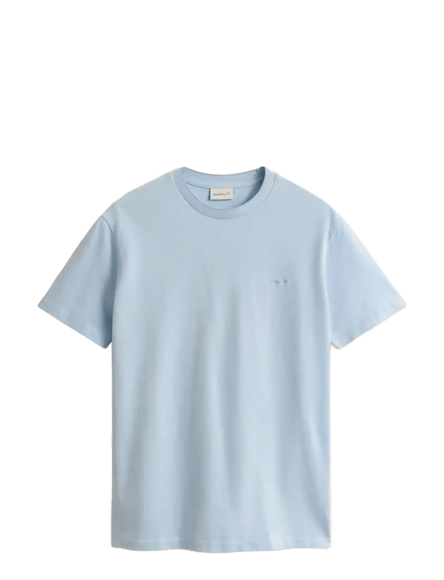 Gant - 2 TONE PIQUE SS TSHIRT - short-sleeved t-shirts - sky blue - 1