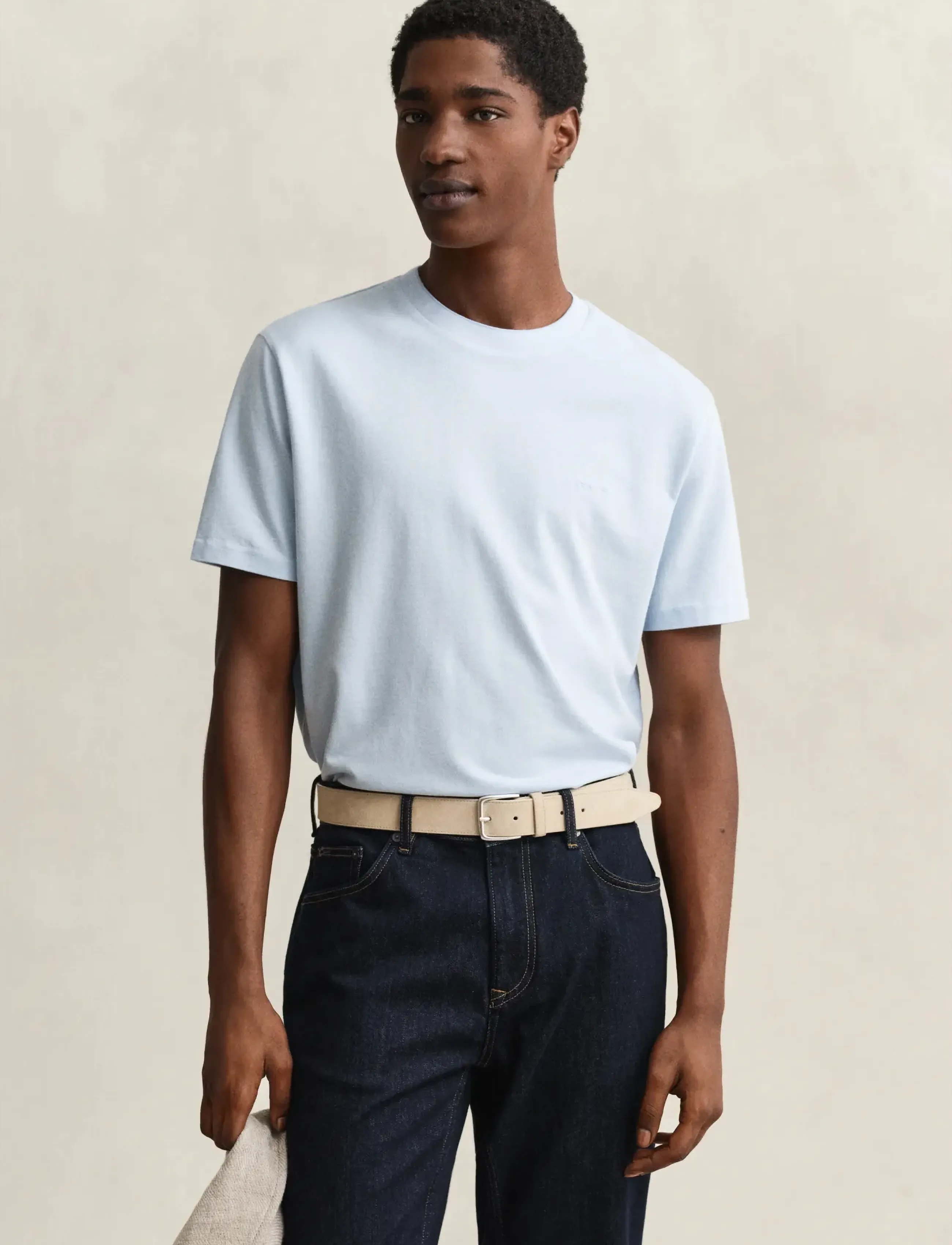 GANT 2 TONE PIQUE SS TSHIRT - T-Shirts - SKY BLUE / blue