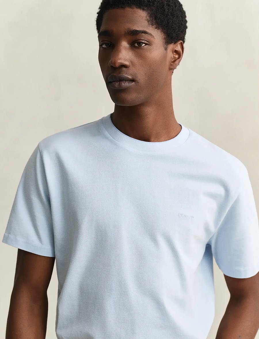 Gant - 2 TONE PIQUE SS TSHIRT - short-sleeved t-shirts - sky blue - 3