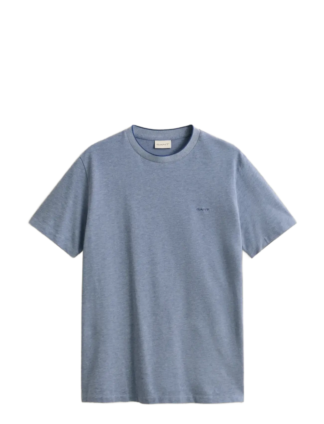 GANT 2 Tone Pique Ss Tshirt Blau - M - Herren