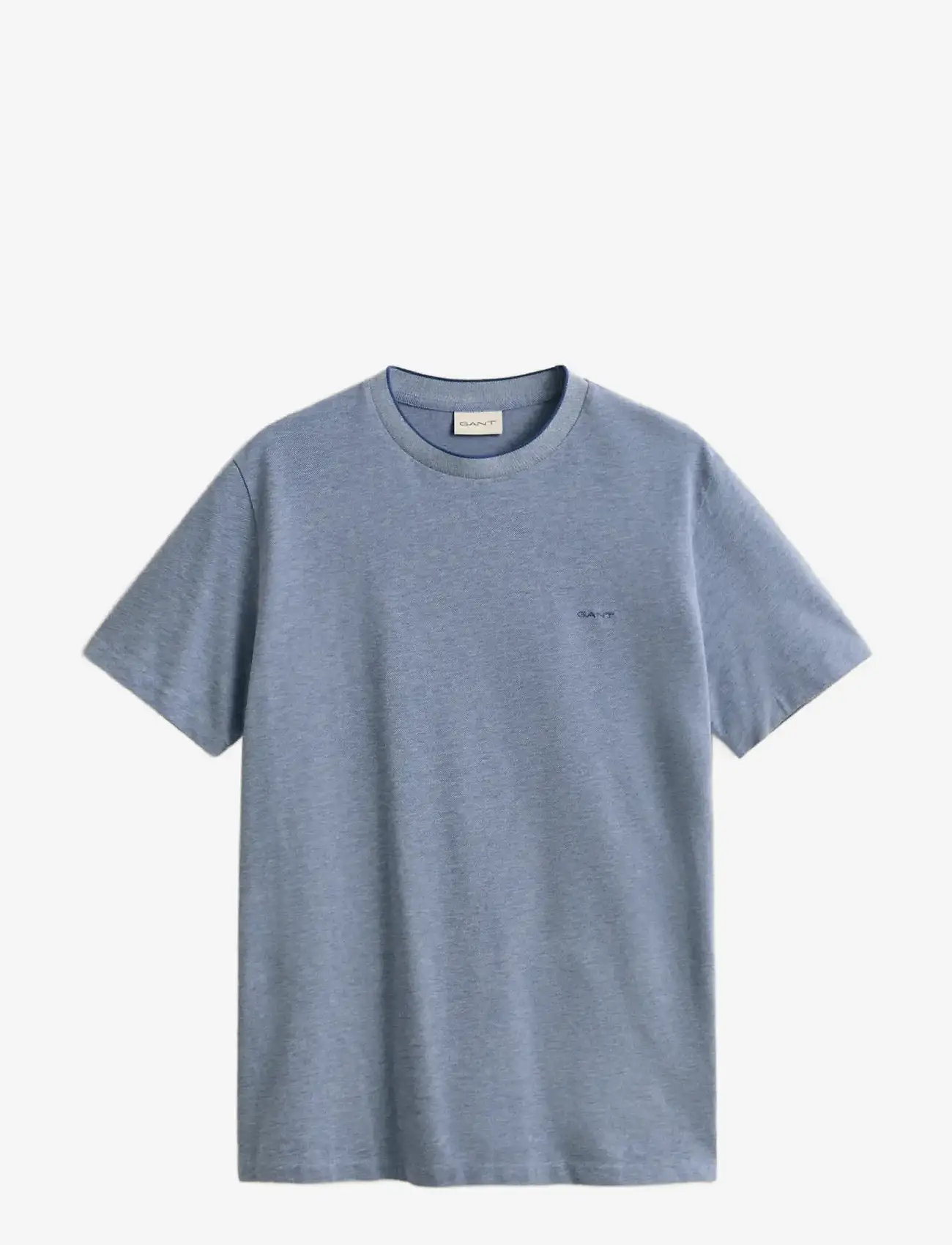 Gant - 2 TONE PIQUE SS TSHIRT - kortærmede t-shirts - vintage blue - 1