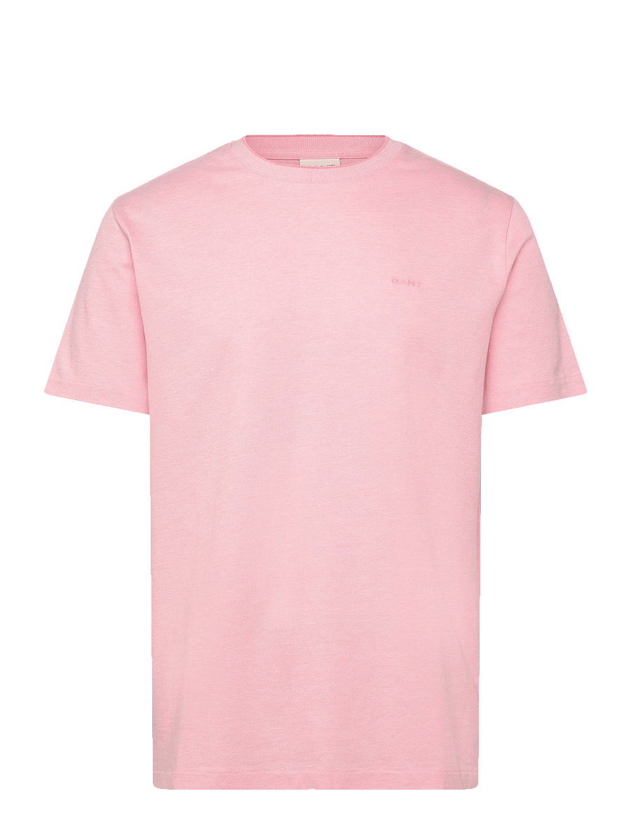 Gant - 2 TONE PIQUE SS TSHIRT - kortærmede t-shirts - washed pink - 1