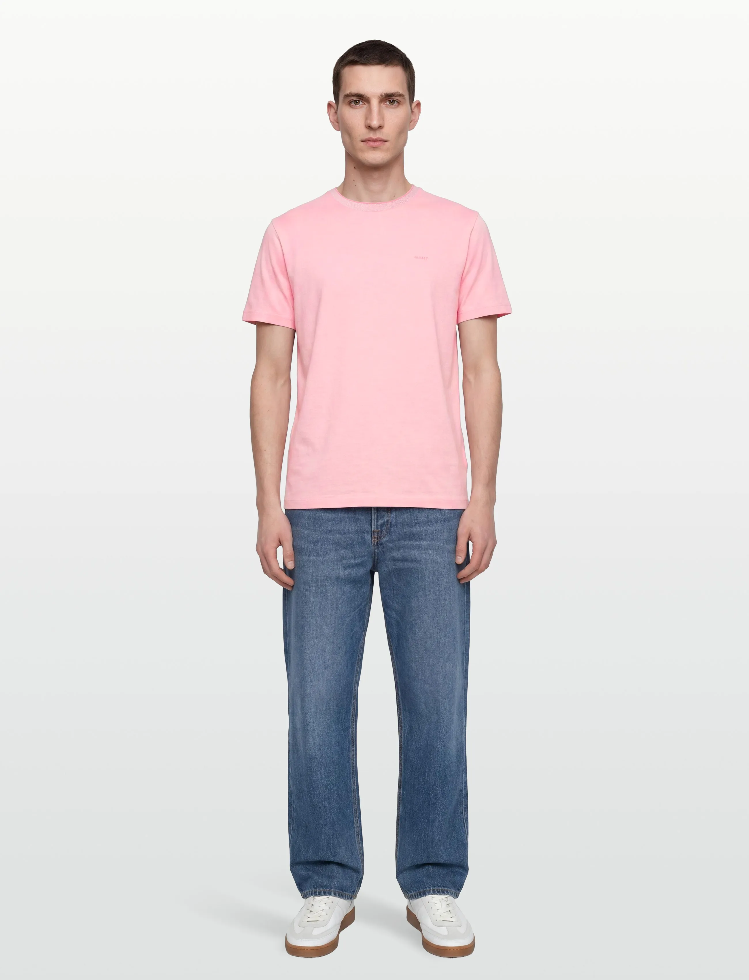 Gant 2 TONE PIQUE SS TSHIRT - Gant - WASHED PINK / pink/rose