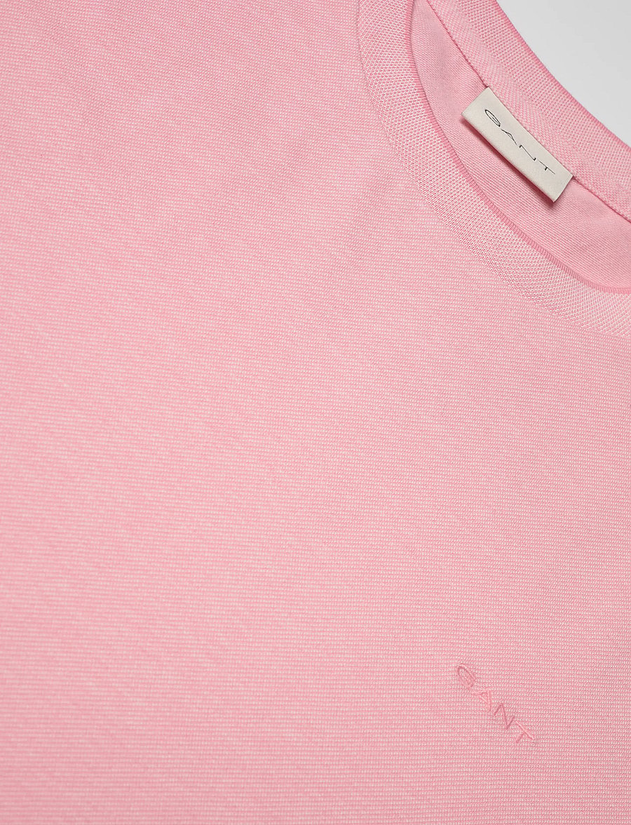 Gant - 2 TONE PIQUE SS TSHIRT - kortærmede t-shirts - washed pink - 5