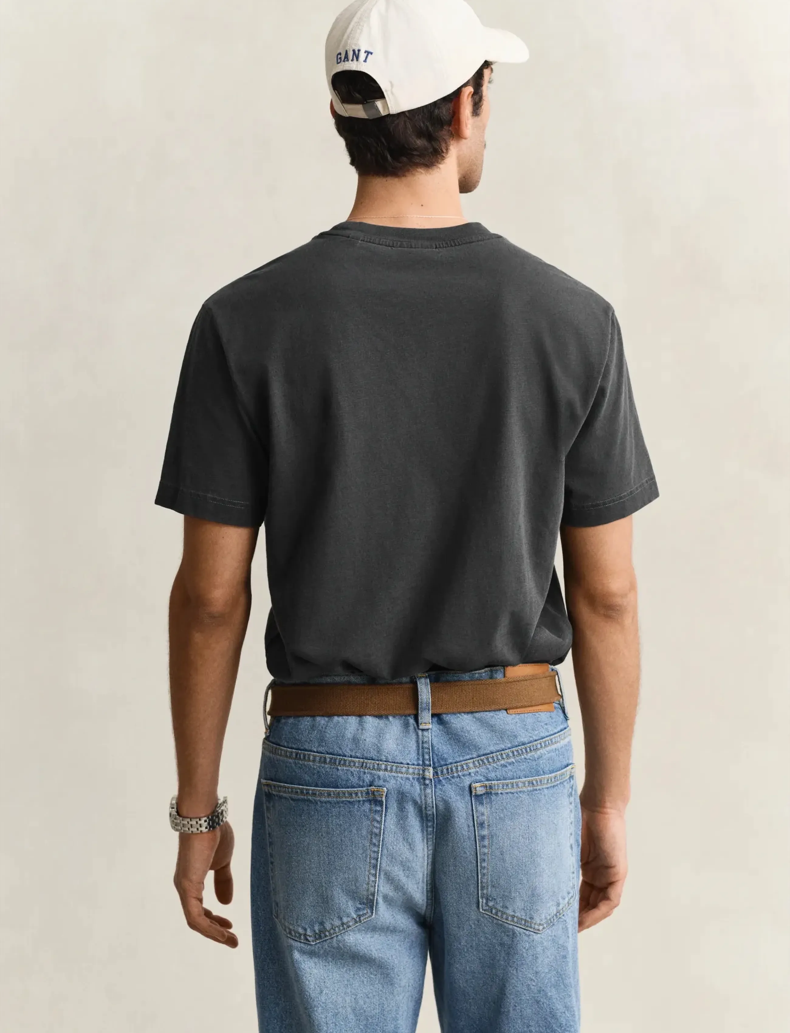 Gant - WASHED SLUB SS TSHIRT - short-sleeved t-shirts - black - 2