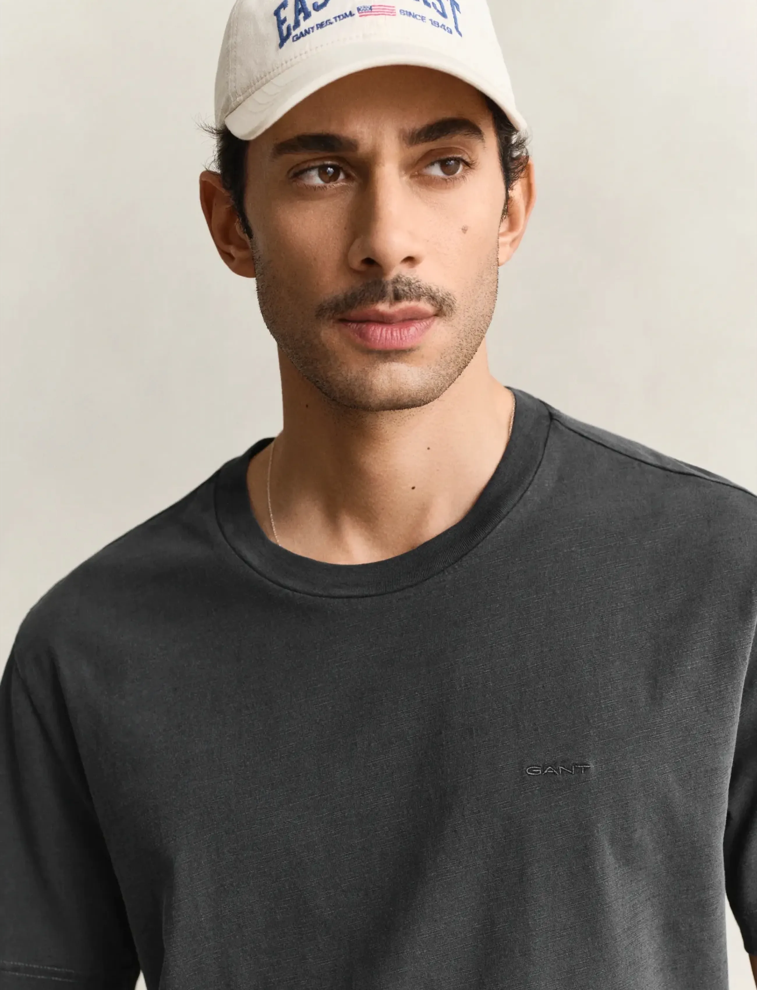 Gant - WASHED SLUB SS TSHIRT - short-sleeved t-shirts - black - 3