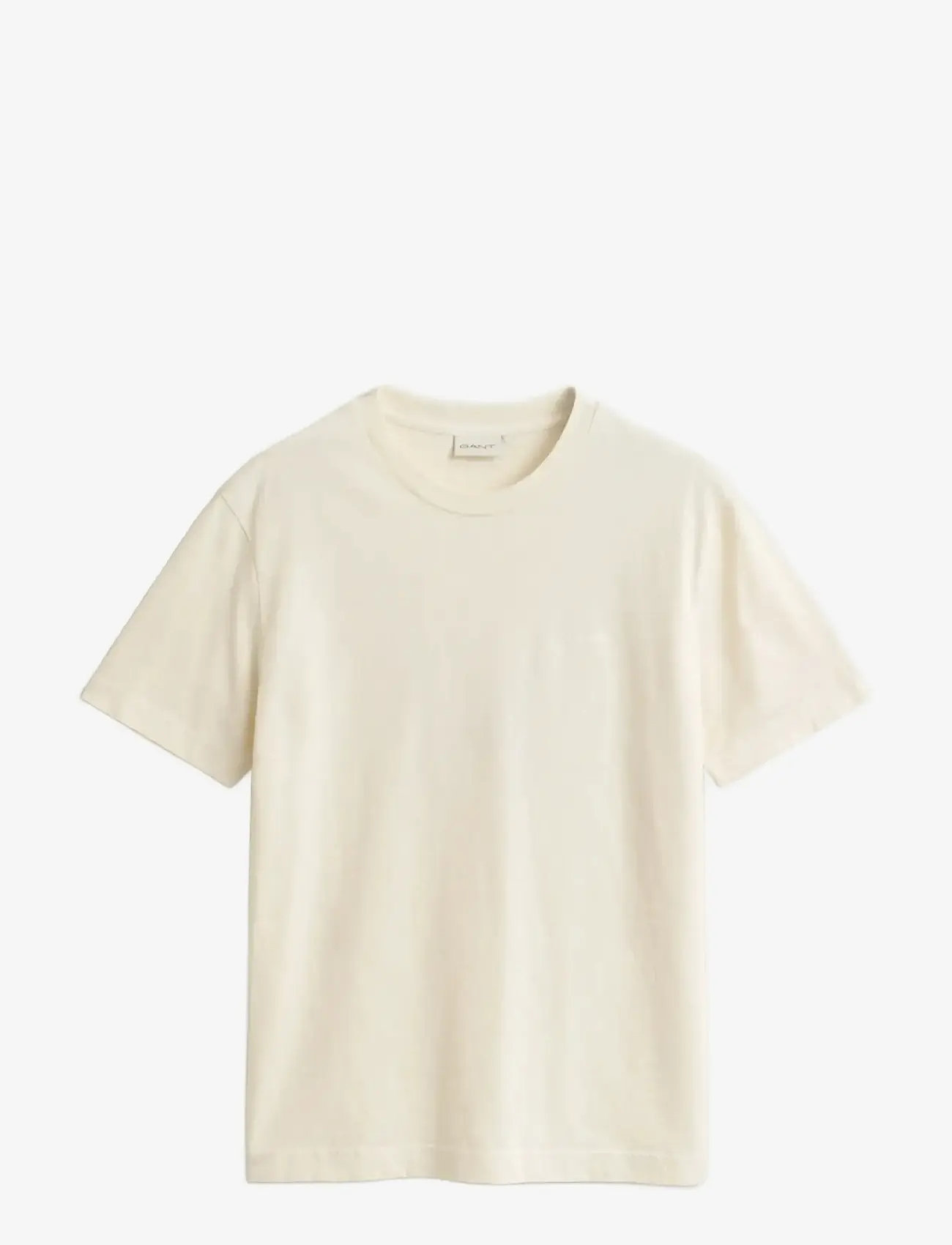 Gant - WASHED SLUB SS TSHIRT - kortærmede t-shirts - cream - 1