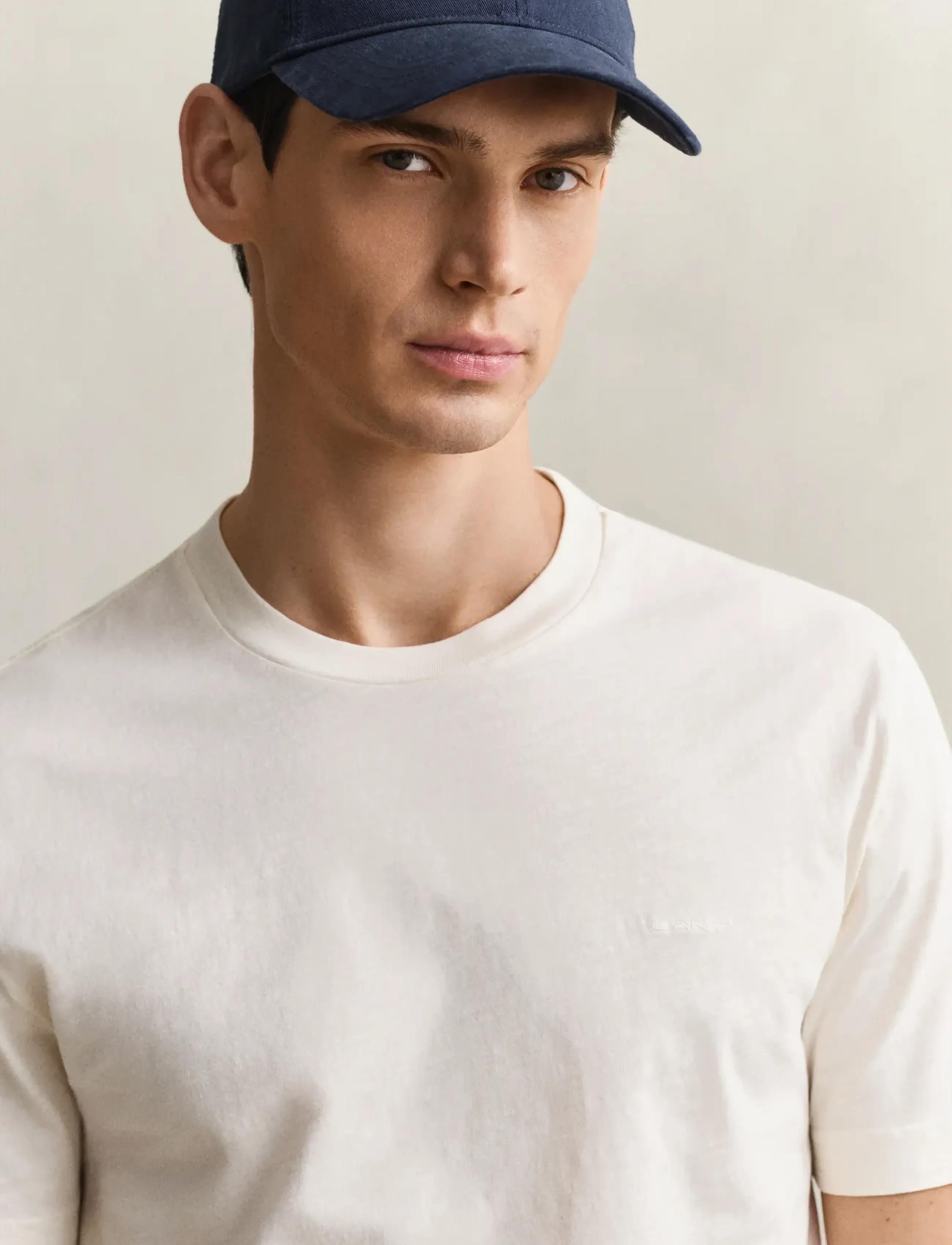 Gant - WASHED SLUB SS TSHIRT - lühikeste varrukatega t-särgid - cream - 3