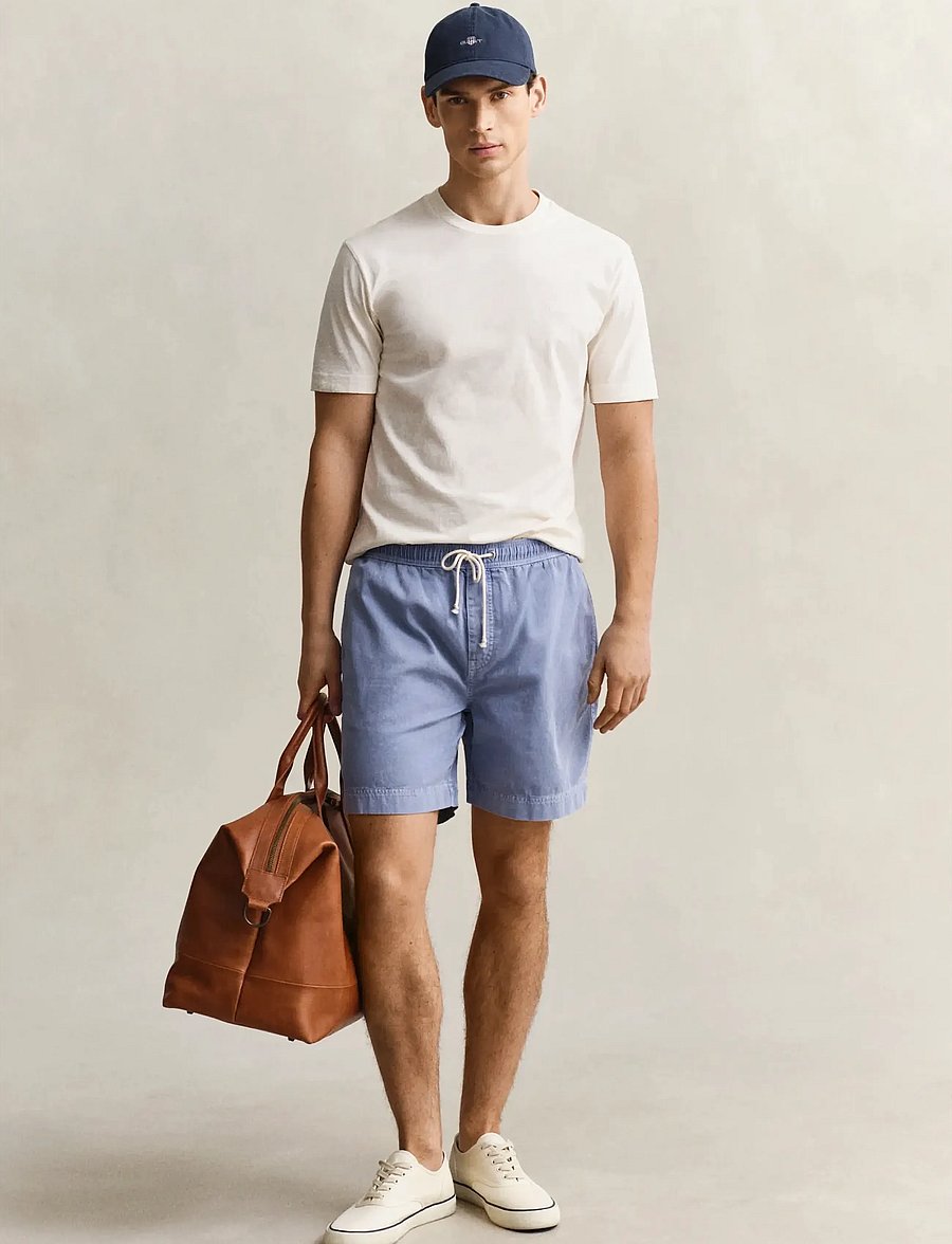 Gant - WASHED SLUB SS TSHIRT - short-sleeved t-shirts - cream - 4