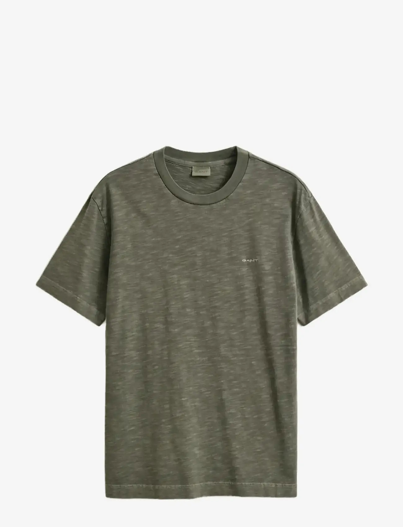 Gant - WASHED SLUB SS TSHIRT - kortærmede t-shirts - dry herb green - 1