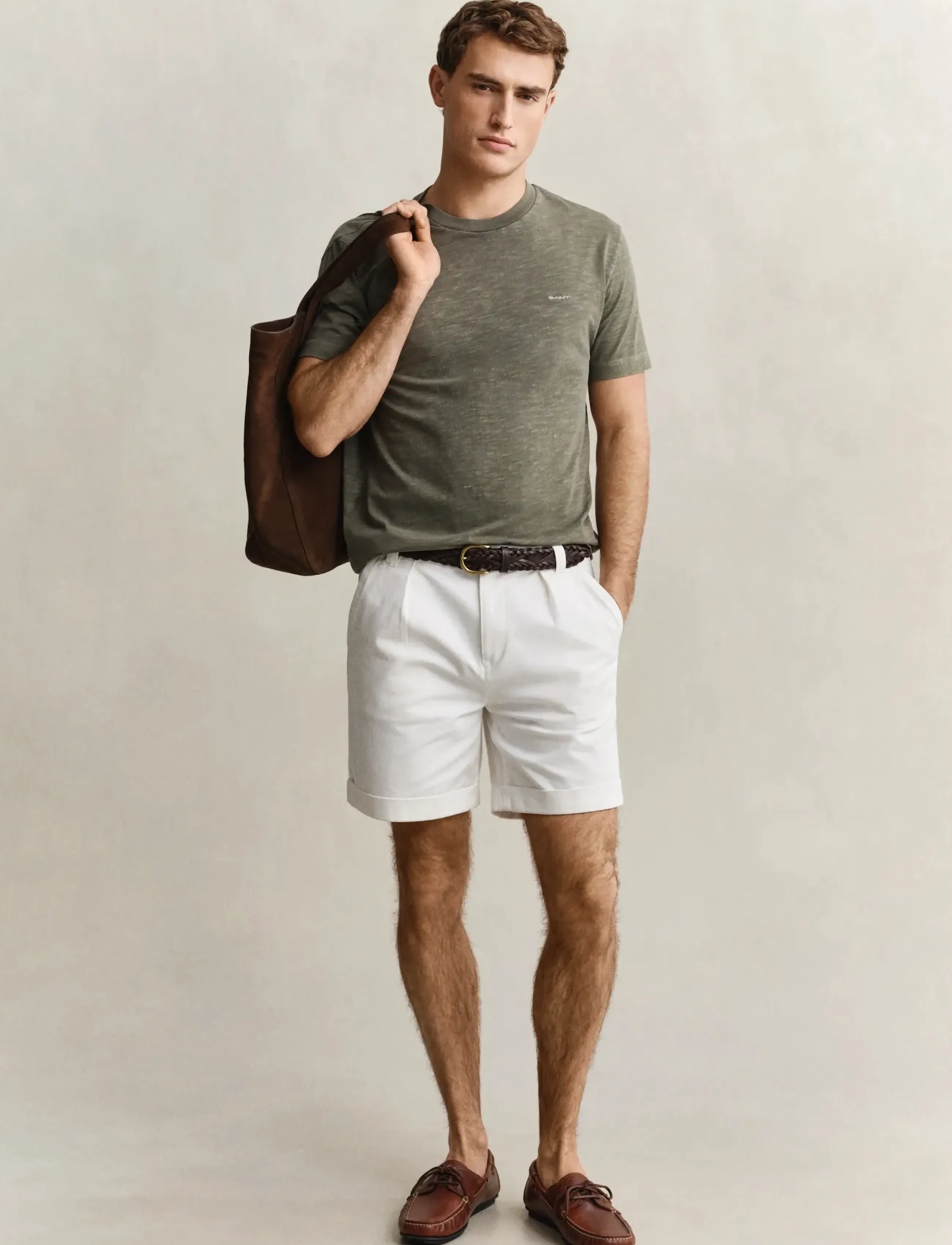 Gant - WASHED SLUB SS TSHIRT - short-sleeved t-shirts - dry herb green - 4
