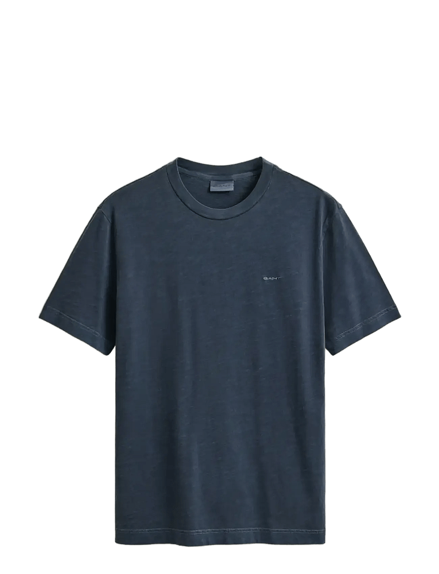 Gant - WASHED SLUB SS TSHIRT - kortærmede t-shirts - evening blue - 1