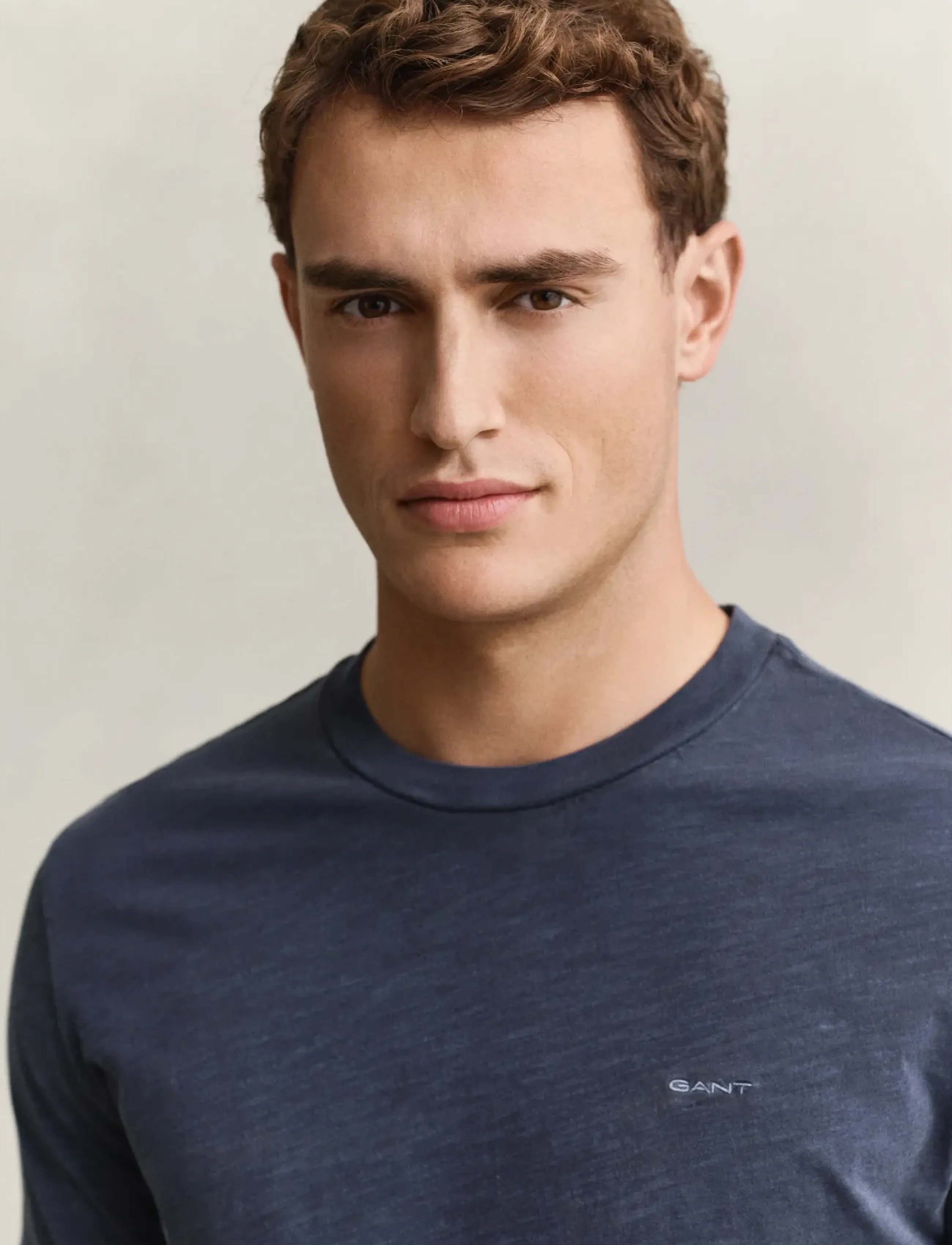 Gant - WASHED SLUB SS TSHIRT - kortärmade t-shirts - evening blue - 3
