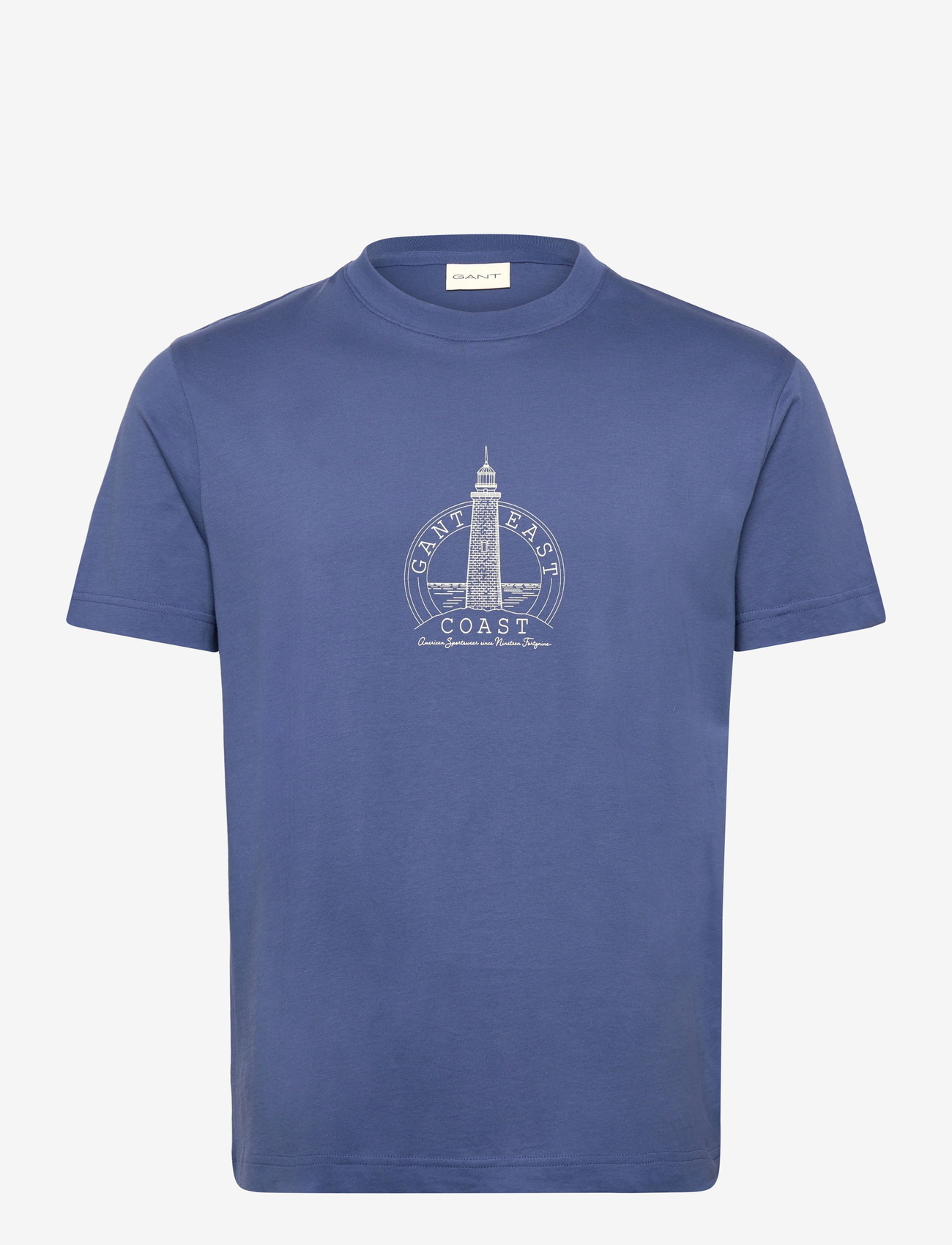 GANT - GRAPHIC SS TSHIRT - short-sleeved t-shirts - vintage blue - 1