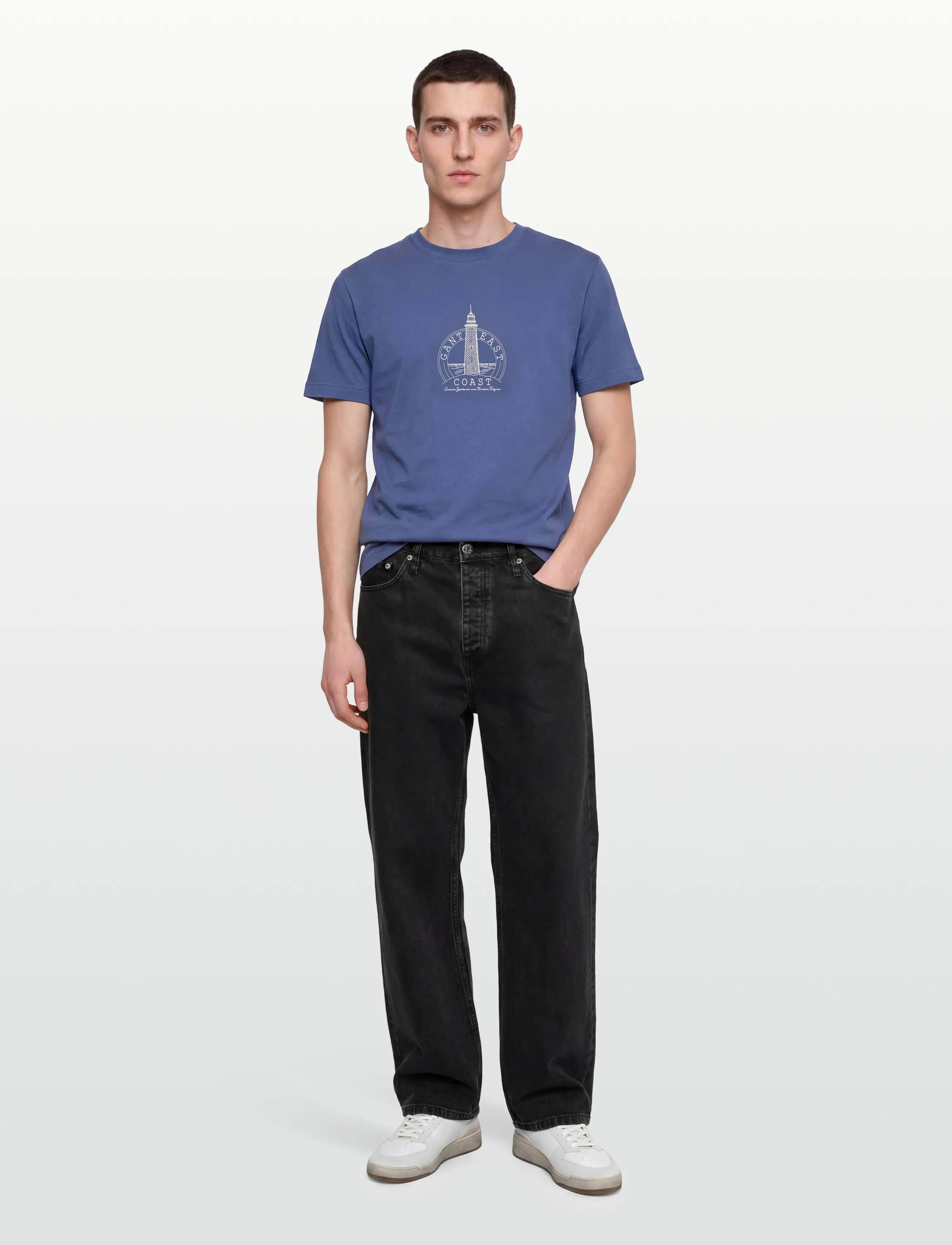 GANT GRAPHIC SS TSHIRT - T-shirts - VINTAGE BLUE / blue