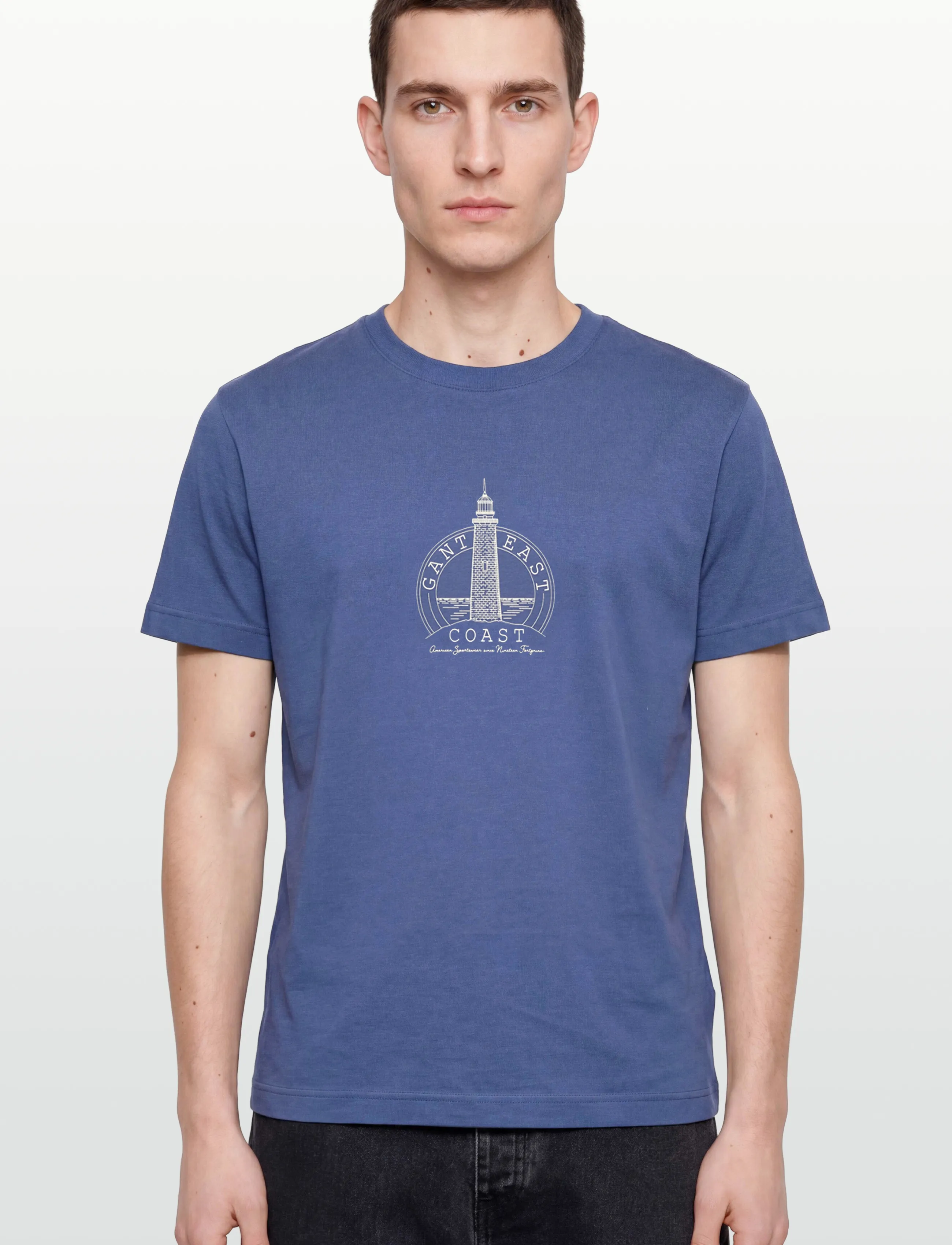 Gant - GRAPHIC SS TSHIRT - kurzärmelig - vintage blue - 3