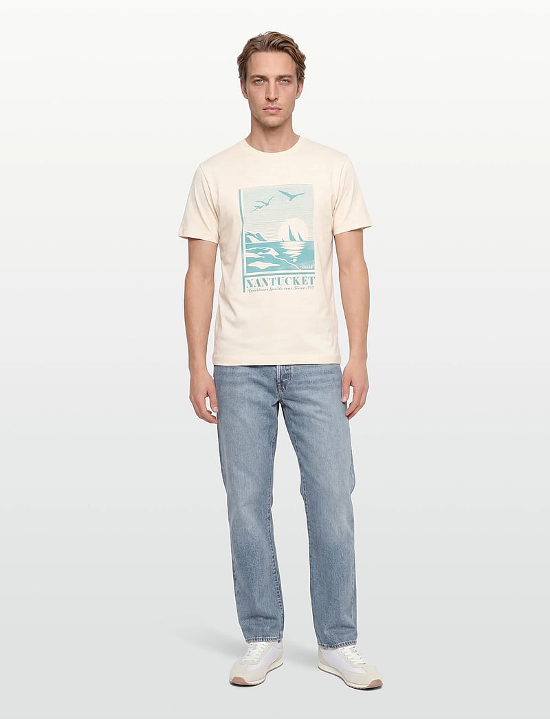 Gant - GRAPHIC SS TSHIRT - kortærmede t-shirts - creamed white - 0