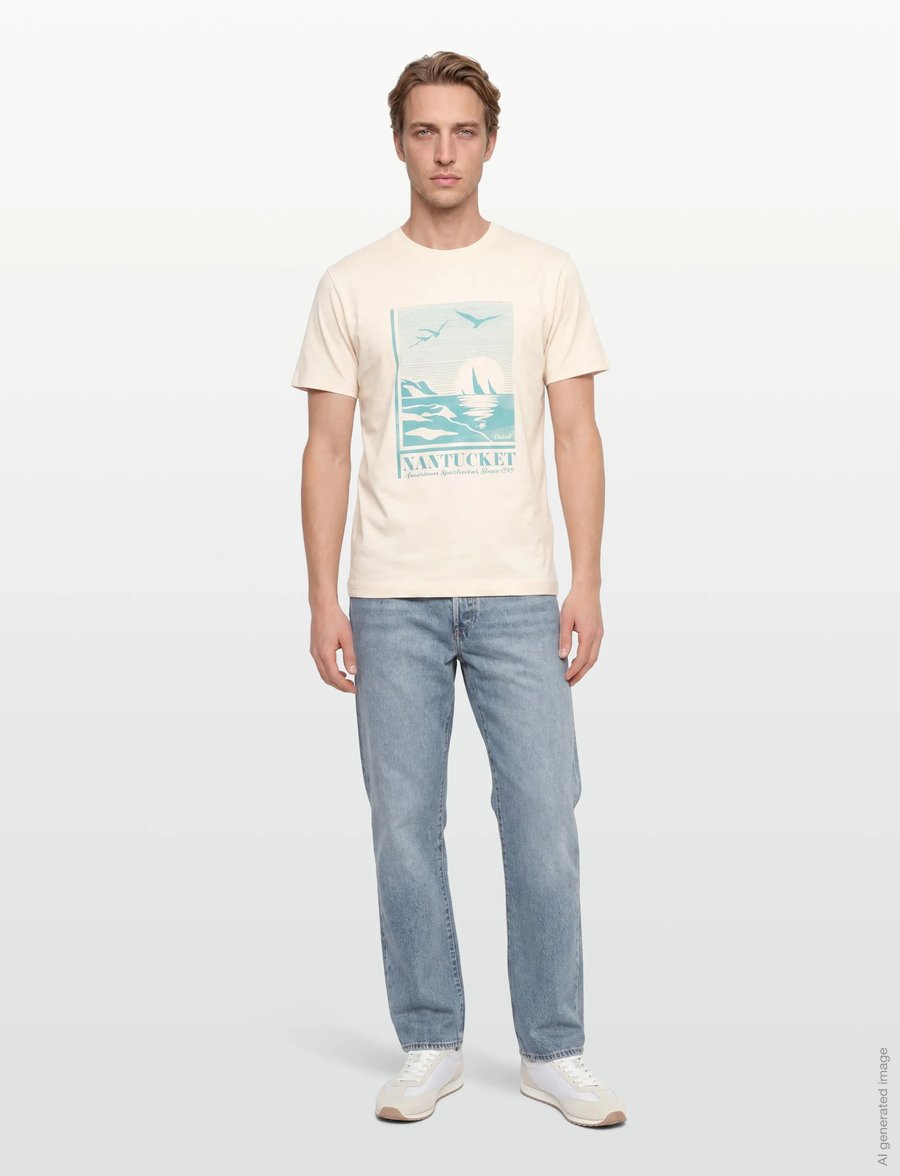 Gant - GRAPHIC SS TSHIRT - kurzärmelig - creamed white - 0