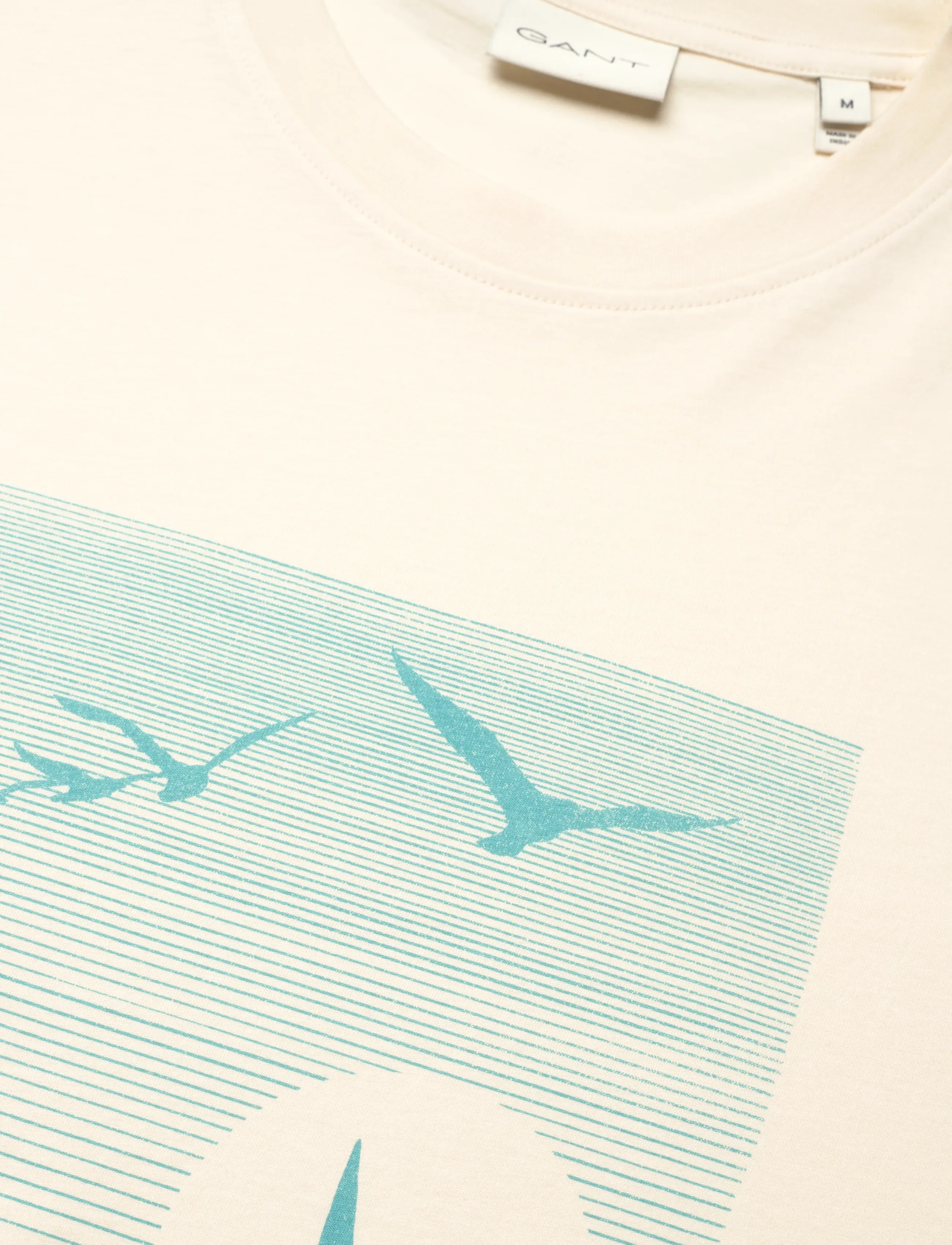 Gant - GRAPHIC SS TSHIRT - short-sleeved t-shirts - creamed white - 5