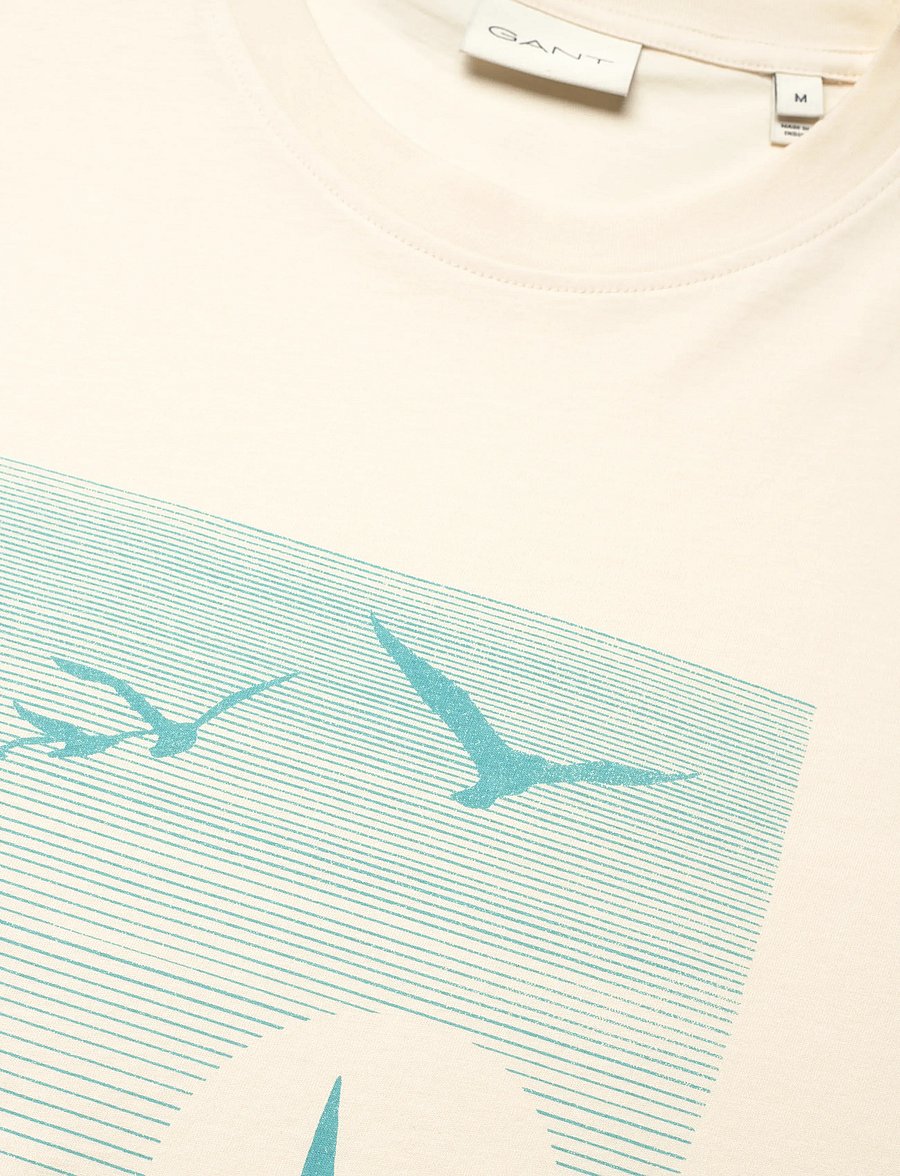 Gant - GRAPHIC SS TSHIRT - kurzärmelig - creamed white - 5