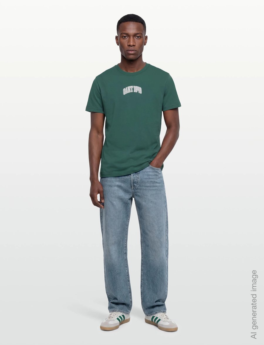 Gant - GRAPHIC SS TSHIRT - kortærmede t-shirts - deep forest green - 0