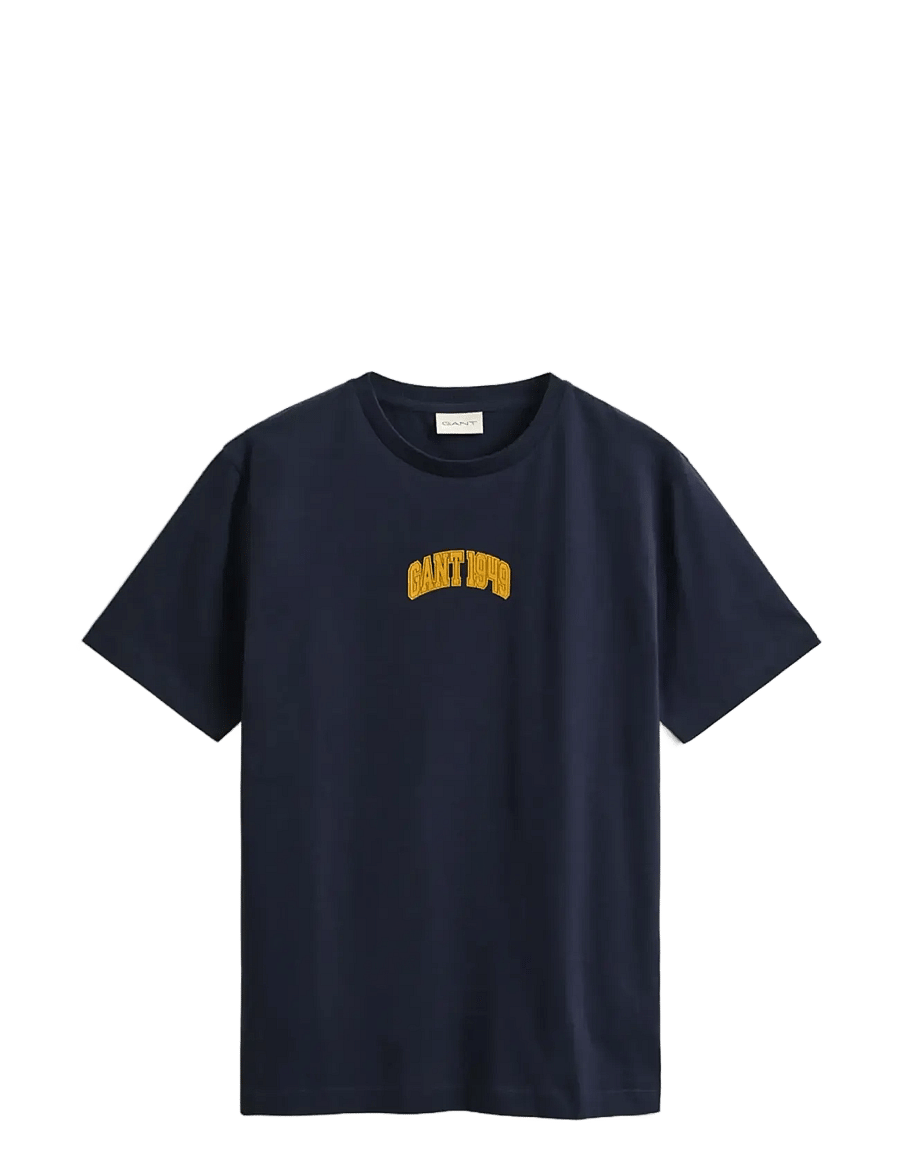 Gant - GRAPHIC SS TSHIRT - krótki rękaw - evening blue - 1