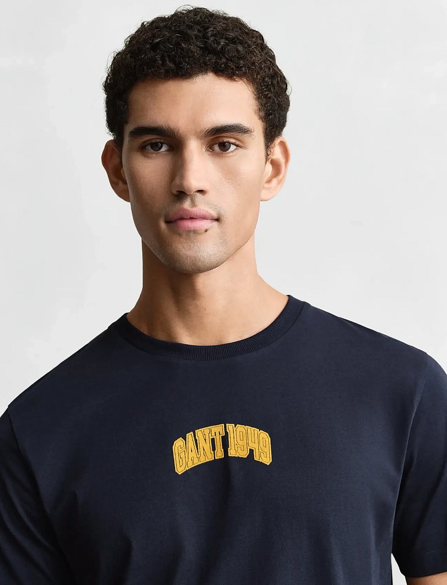 Gant - GRAPHIC SS TSHIRT - krótki rękaw - evening blue - 3