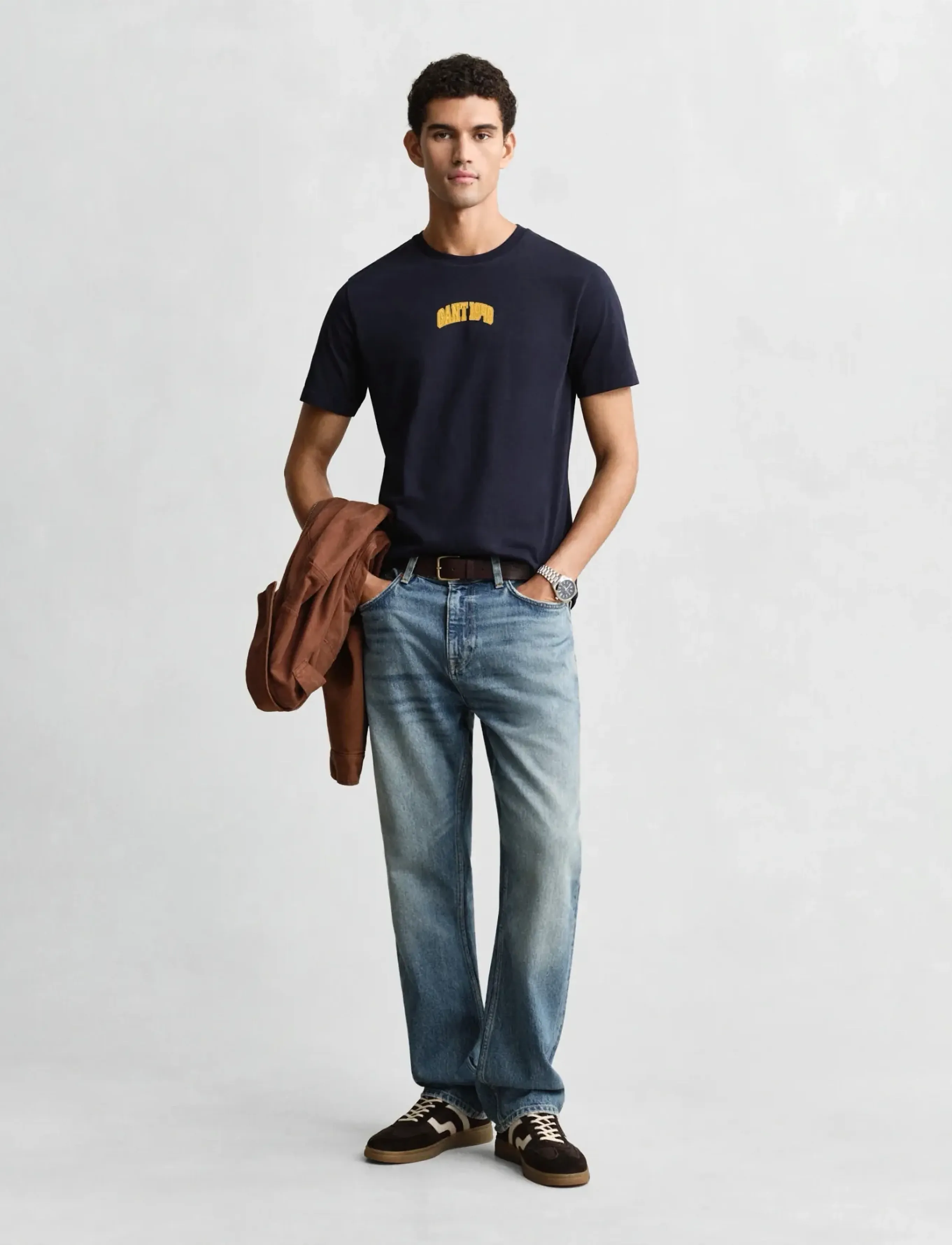 Gant - GRAPHIC SS TSHIRT - kortärmade t-shirts - evening blue - 4