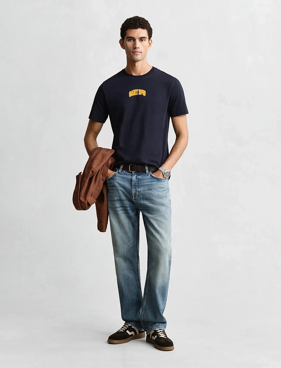 Gant - GRAPHIC SS TSHIRT - krótki rękaw - evening blue - 4