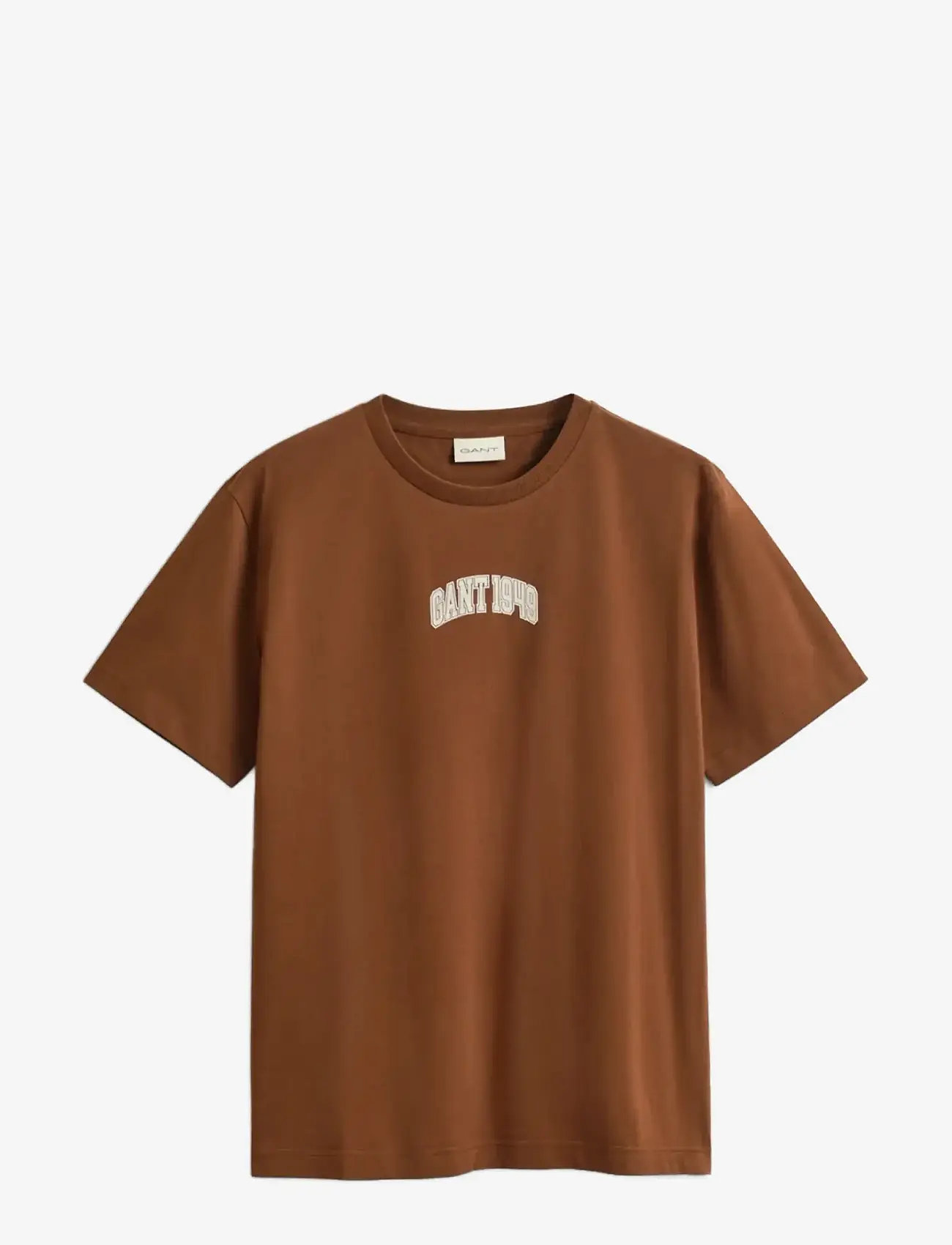 GANT - GRAPHIC SS TSHIRT - kortærmede t-shirts - mahogany brown - 1