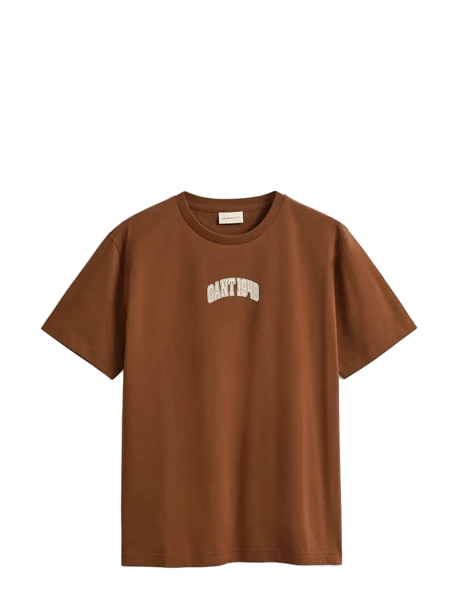 Gant - GRAPHIC SS TSHIRT - lühikeste varrukatega t-särgid - mahogany brown - 1