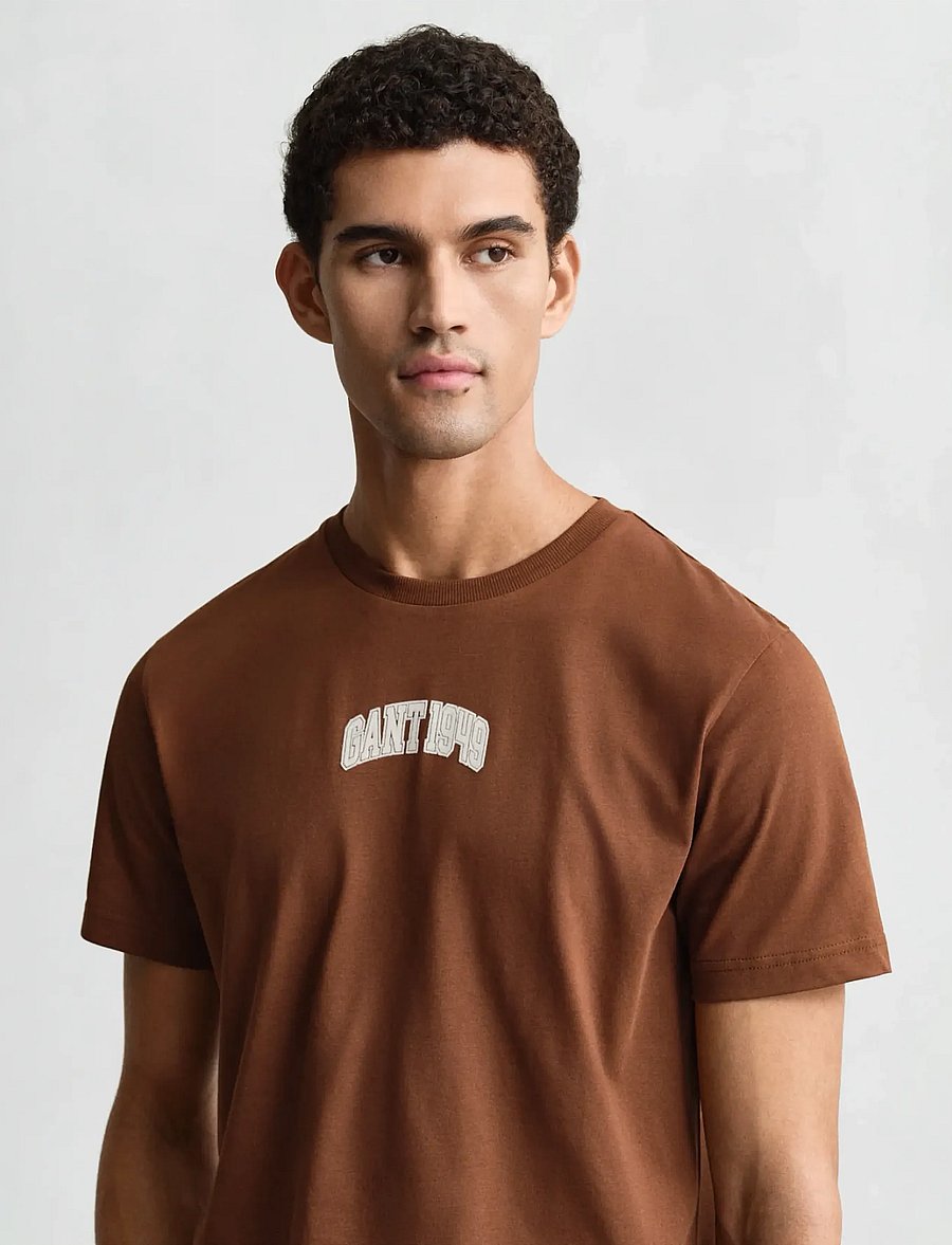 Gant - GRAPHIC SS TSHIRT - lühikeste varrukatega t-särgid - mahogany brown - 3