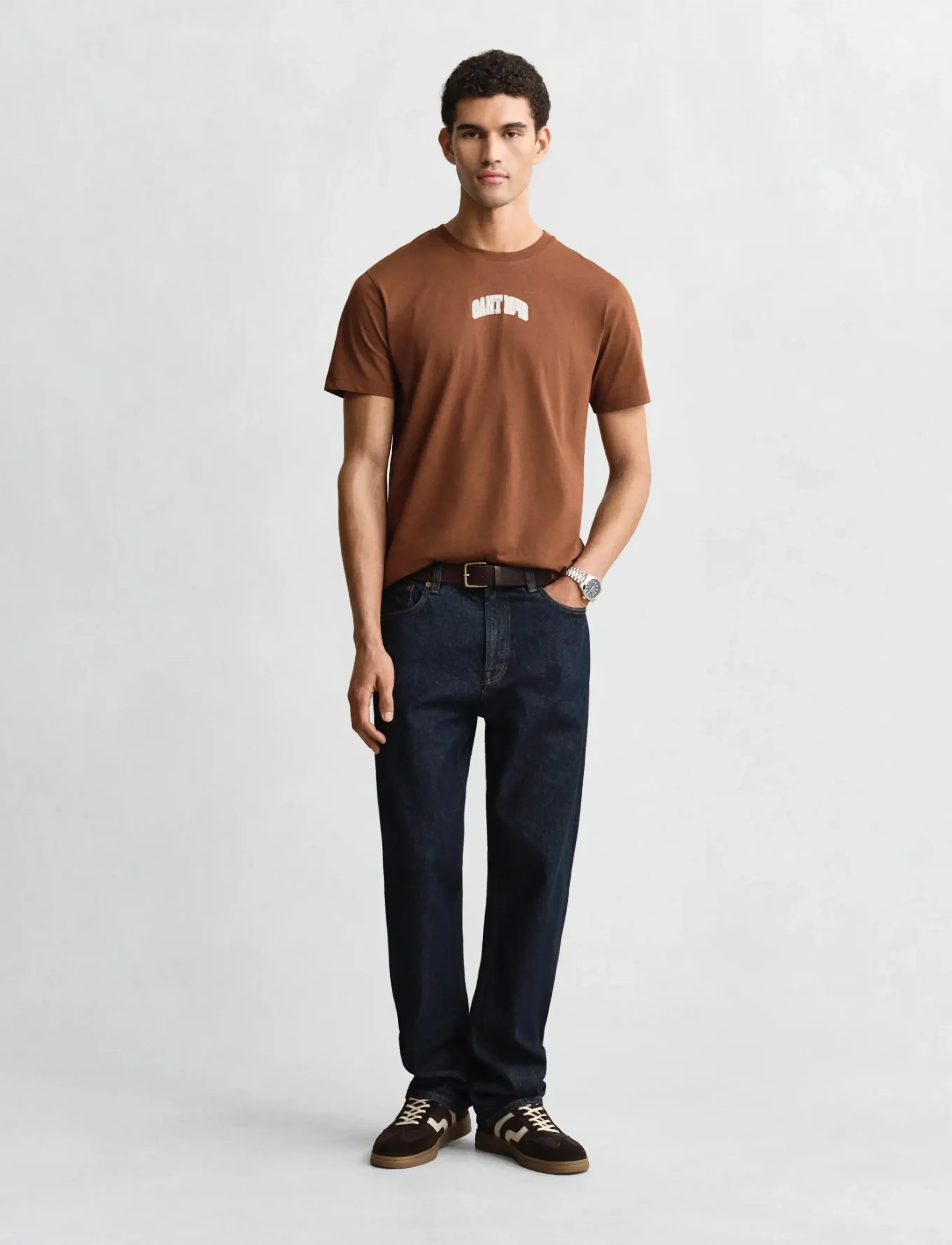 Gant - GRAPHIC SS TSHIRT - stutterma bolir - mahogany brown - 4