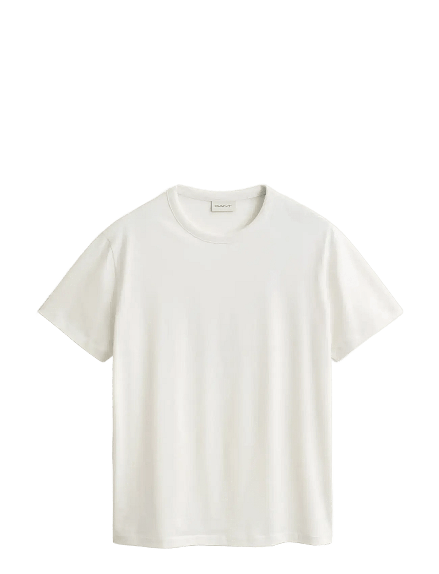 Gant - PIMA SS T-SHIRT - kortærmede t-shirts - eggshell - 1