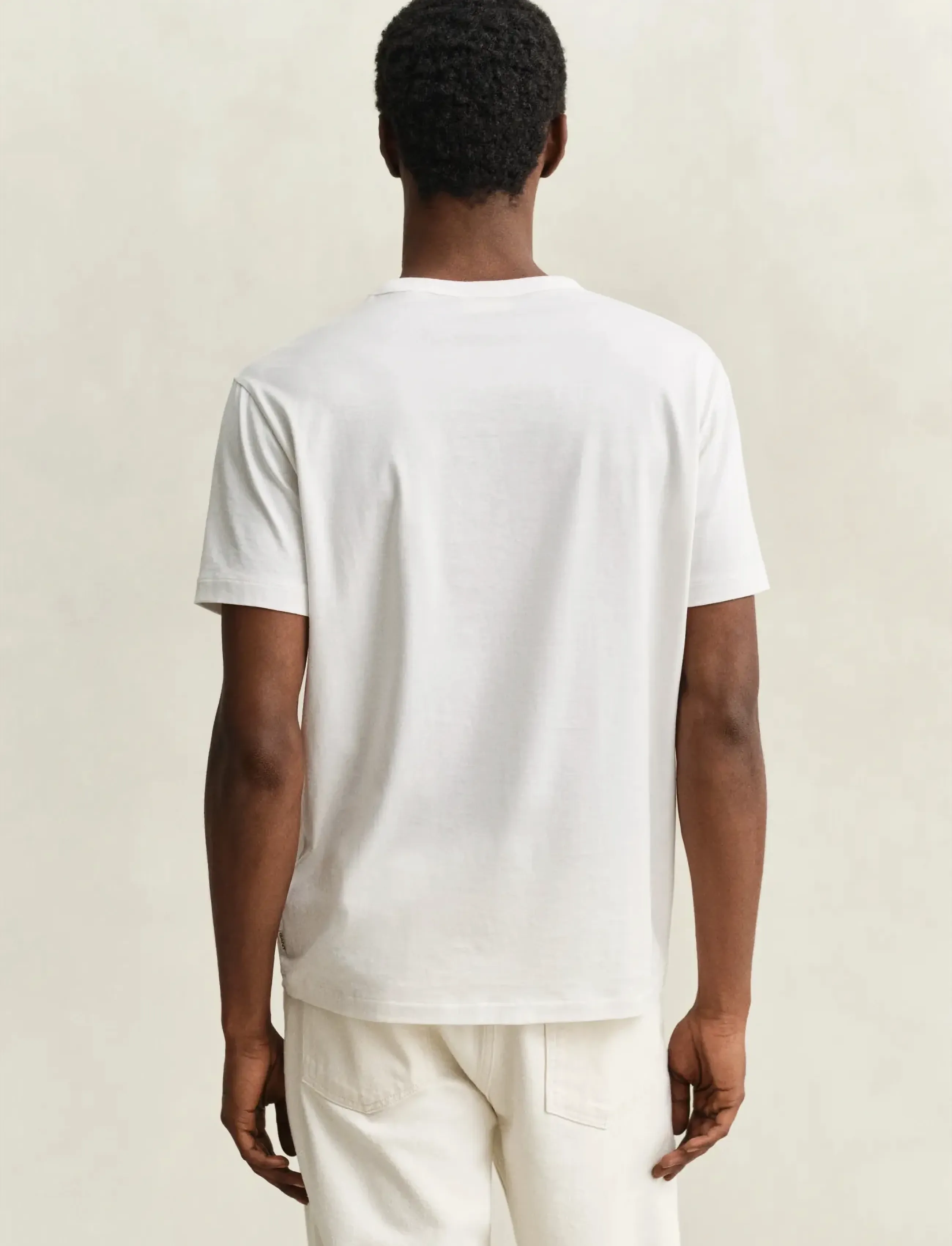 Gant - PIMA SS T-SHIRT - kortærmede t-shirts - eggshell - 2