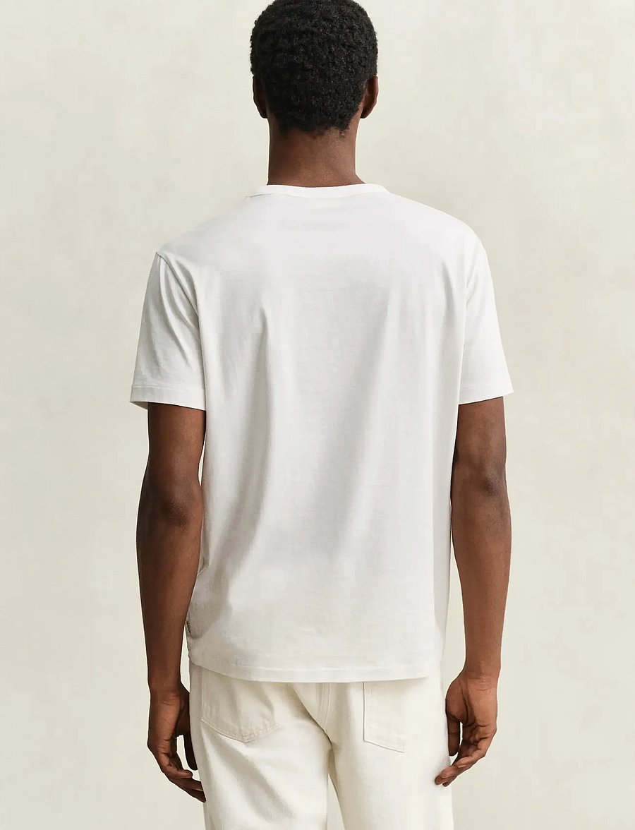 Gant - PIMA SS T-SHIRT - kortærmede t-shirts - eggshell - 2