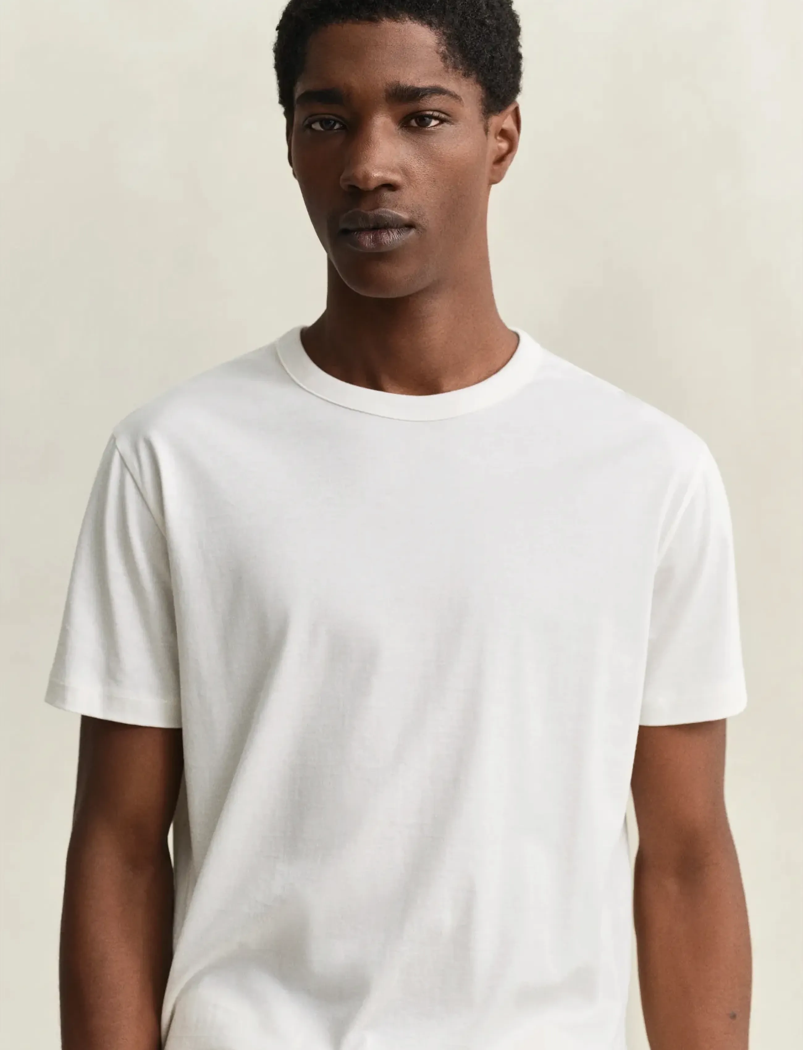 Gant - PIMA SS T-SHIRT - kortærmede t-shirts - eggshell - 3