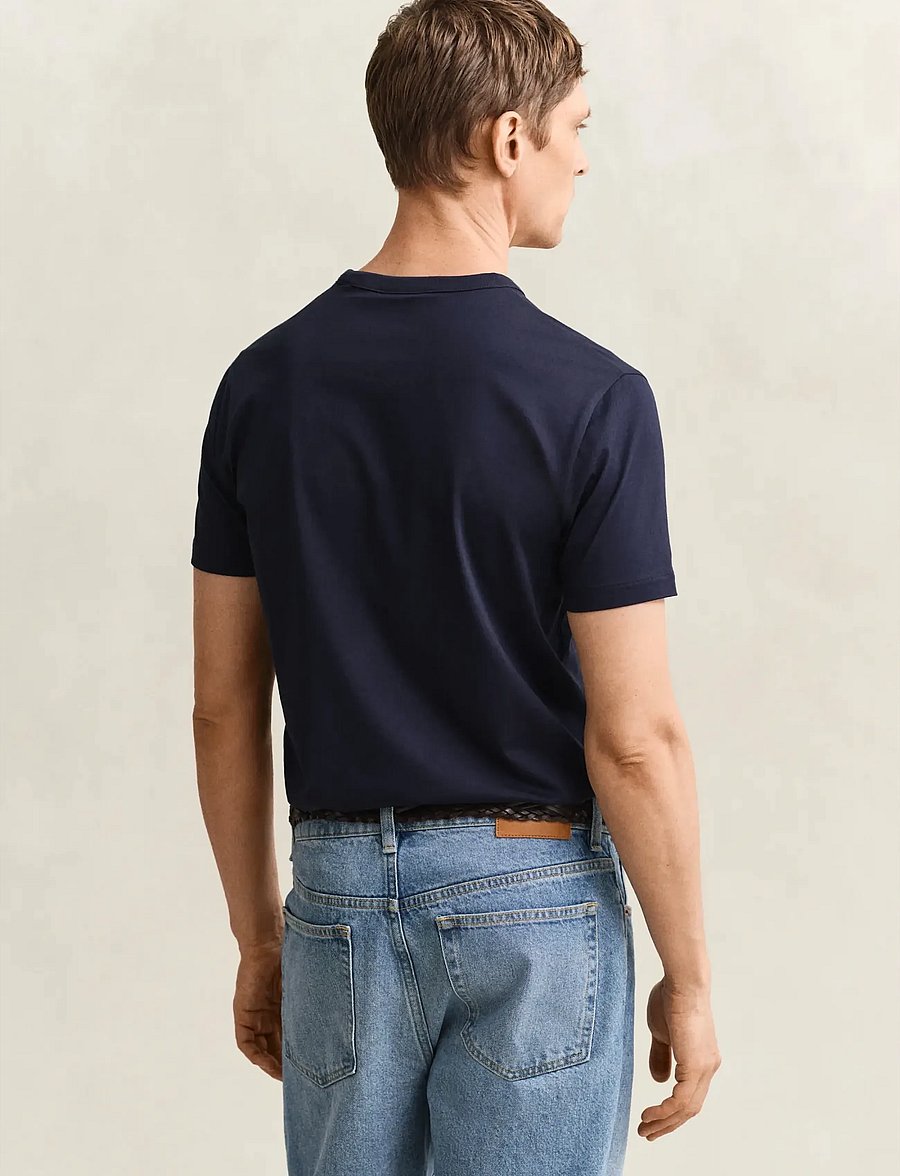 Gant - PIMA SS T-SHIRT - kortærmede t-shirts - evening blue - 2