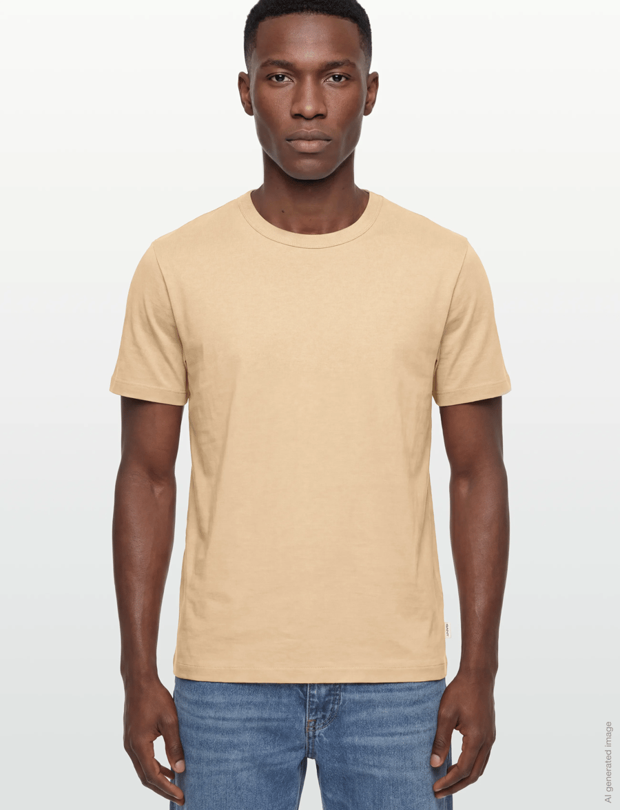 Gant - PIMA SS T-SHIRT - kortærmede t-shirts - oat beige - 3