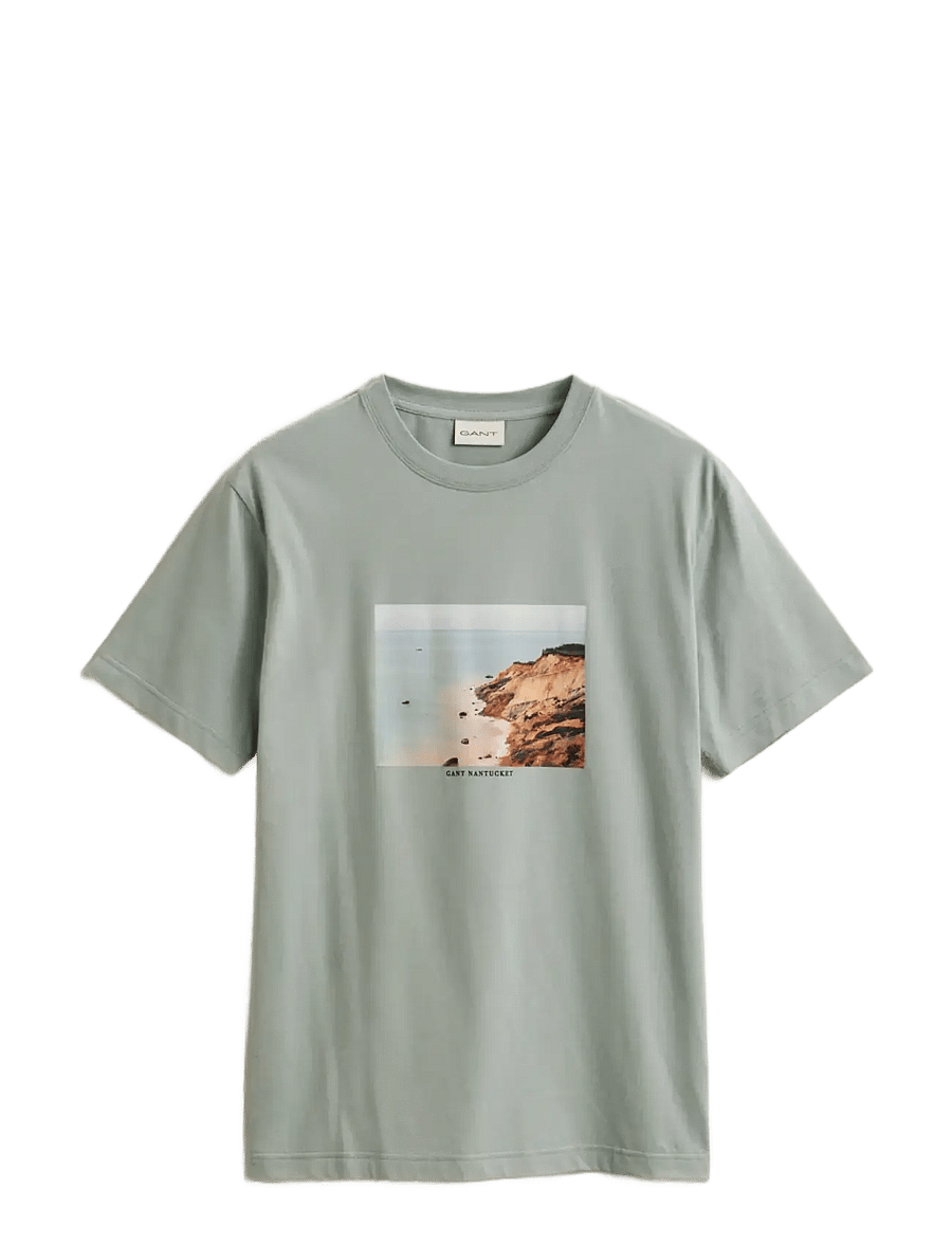Gant - SCENERY GRAPHIC SS TSHIRT - lühikeste varrukatega t-särgid - ceramic grey - 1